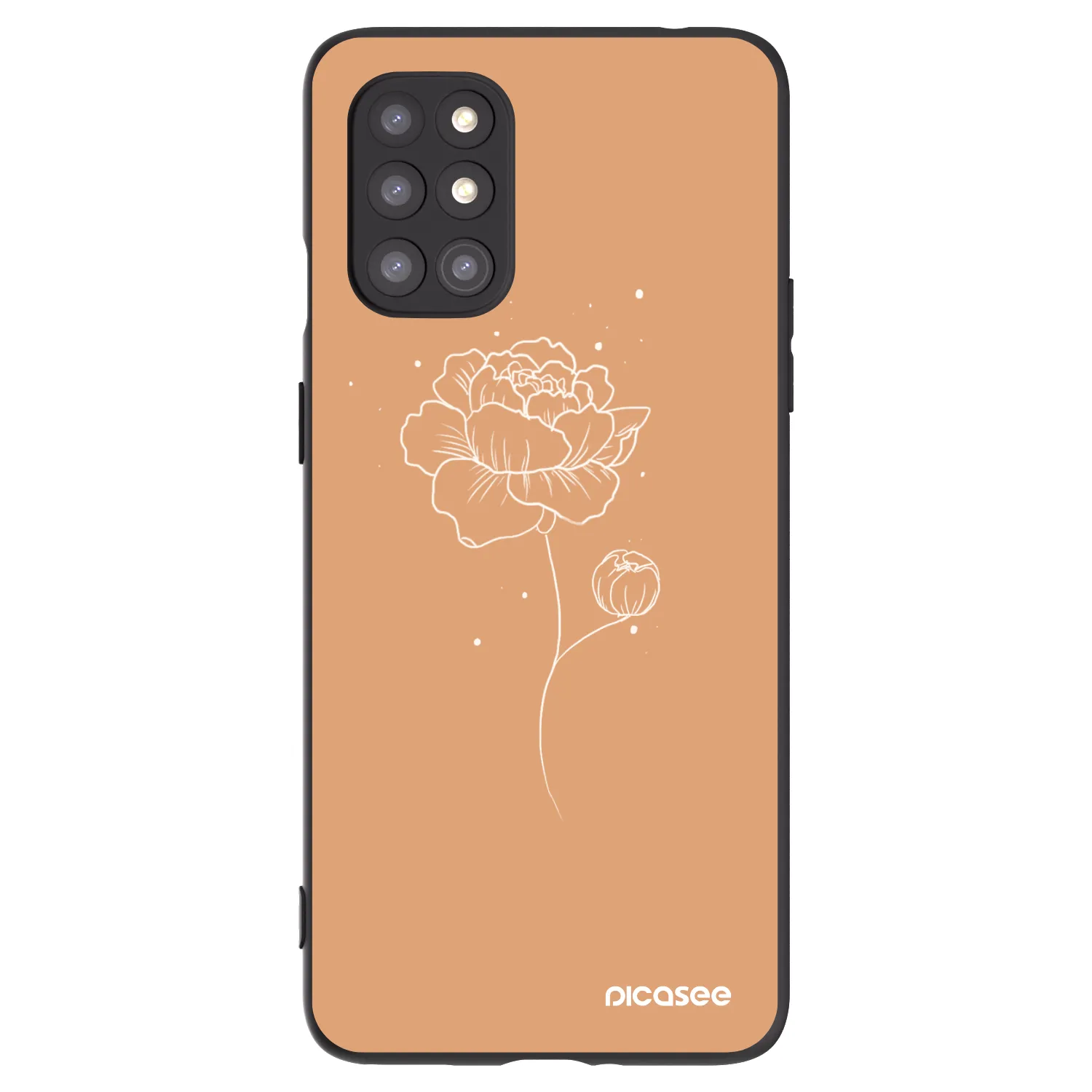 Picasee silikonový černý obal pro OnePlus 8T - Peonies