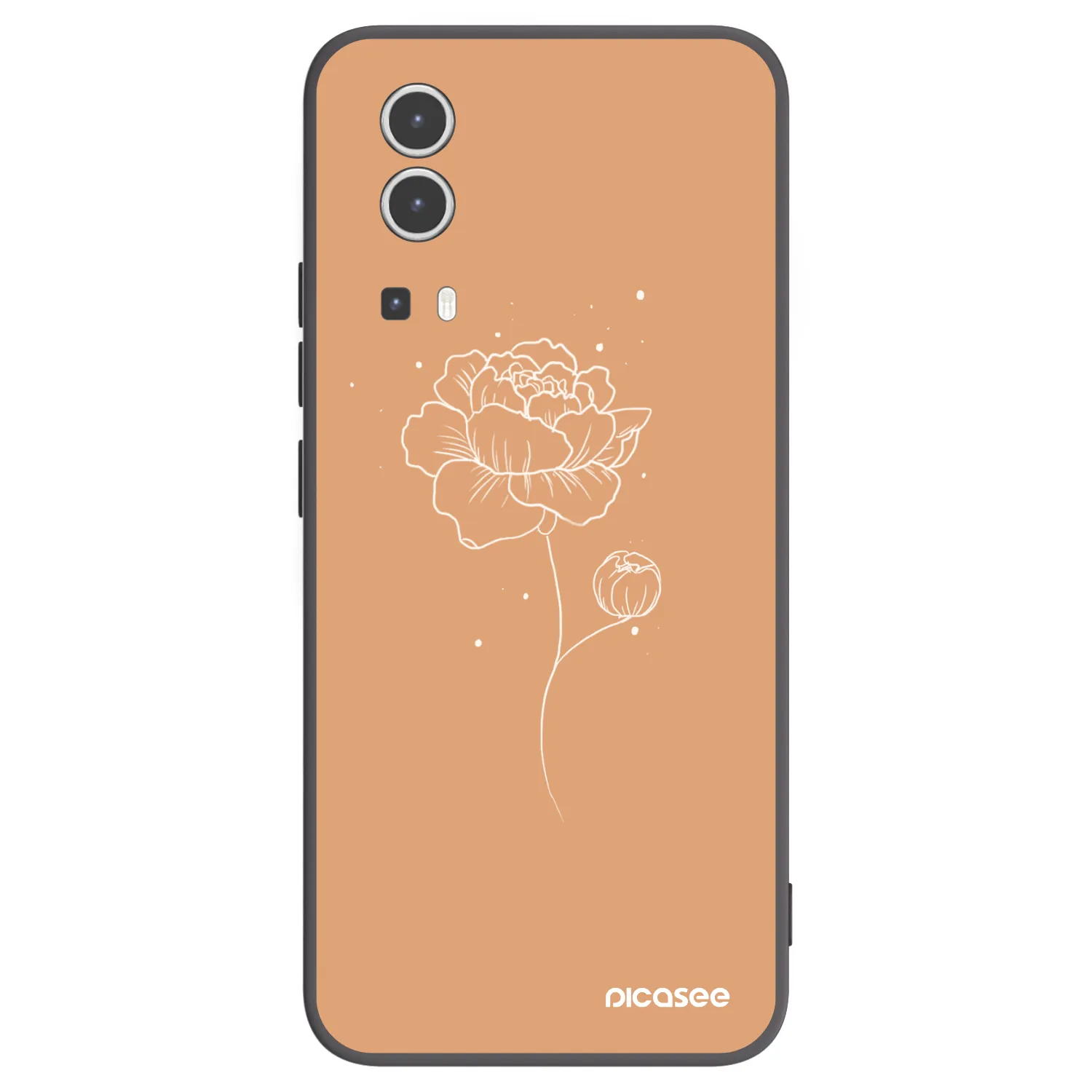 Picasee silikonový černý obal pro Vivo Y72 5G - Peonies