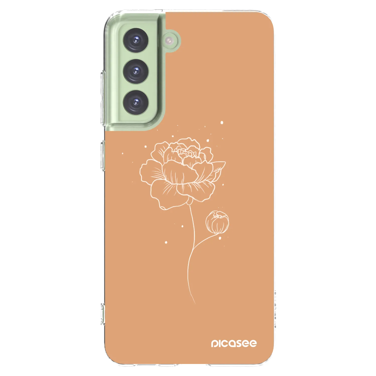 Picasee silikonový průhledný obal pro Samsung Galaxy S21 FE 5G - Peonies