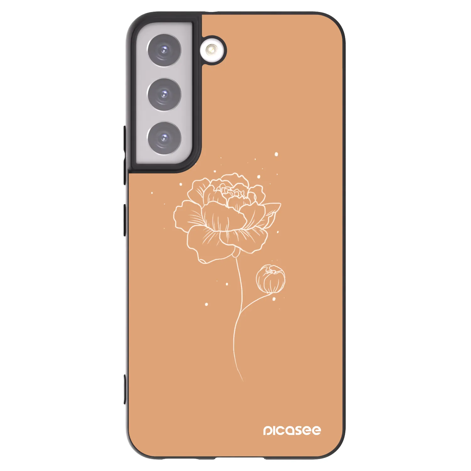 Picasee silikonový černý obal pro Samsung Galaxy S22 5G - Peonies
