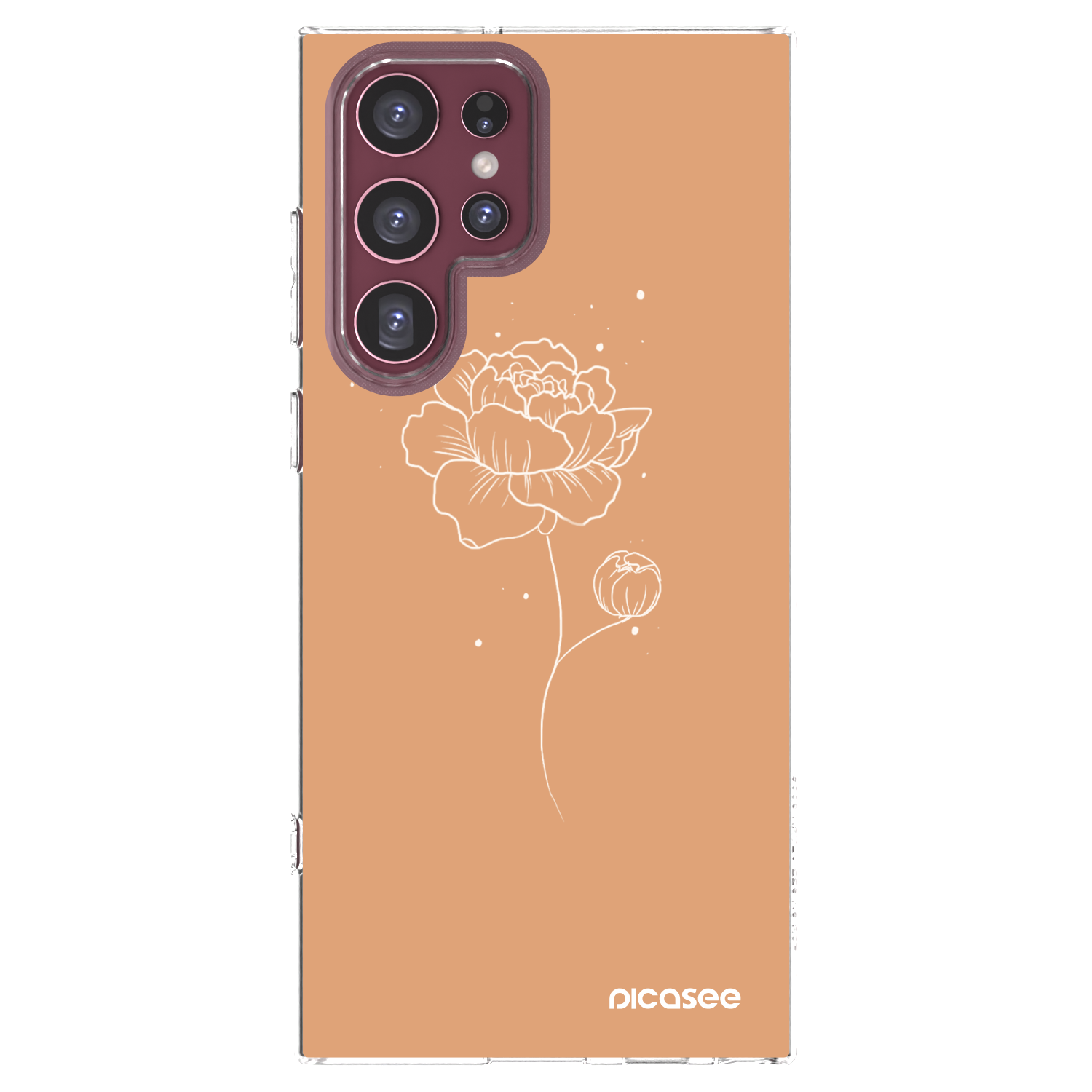 Picasee silikonový průhledný obal pro Samsung Galaxy S22 Ultra 5G - Peonies