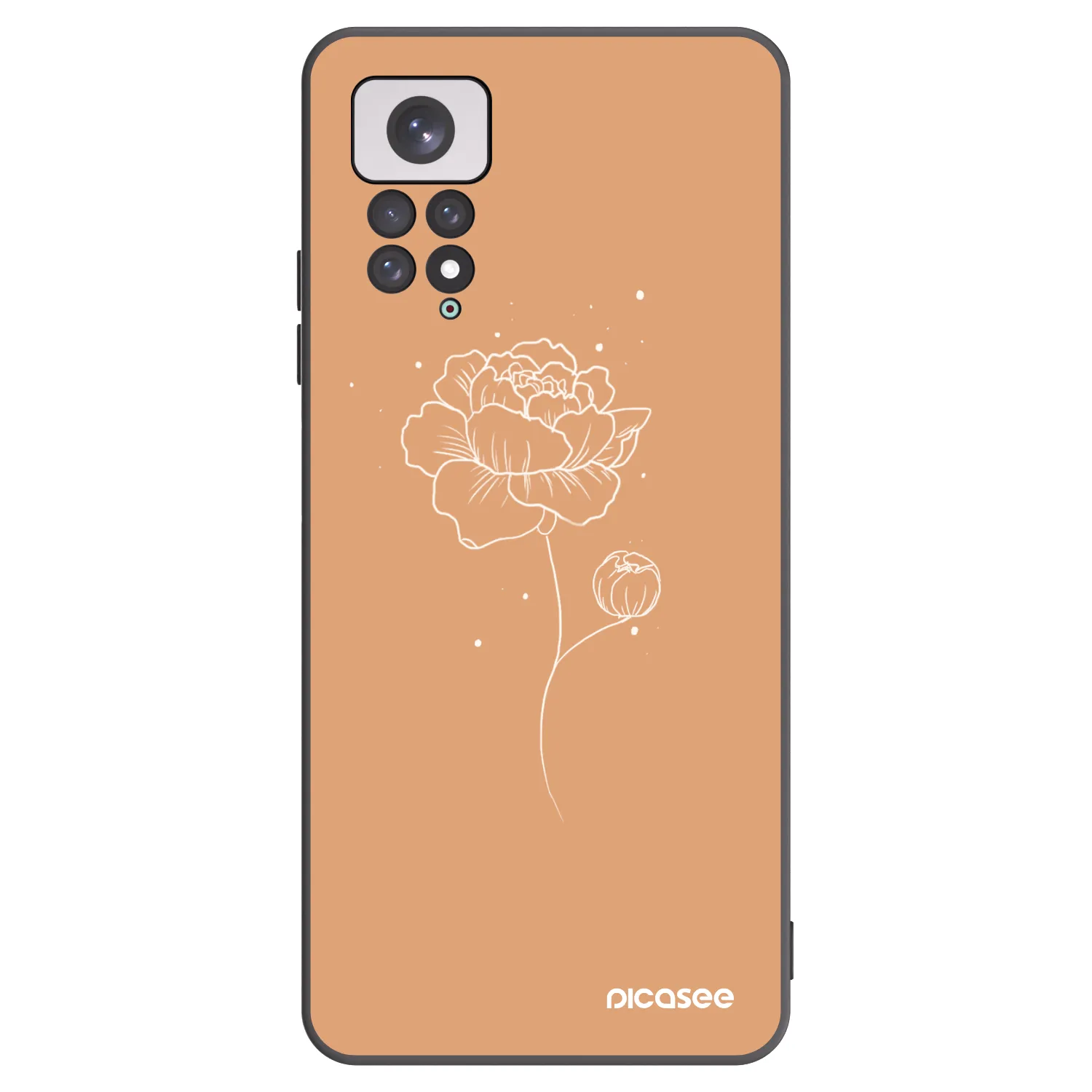 Picasee silikonový černý obal pro Xiaomi Redmi Note 11 - Peonies