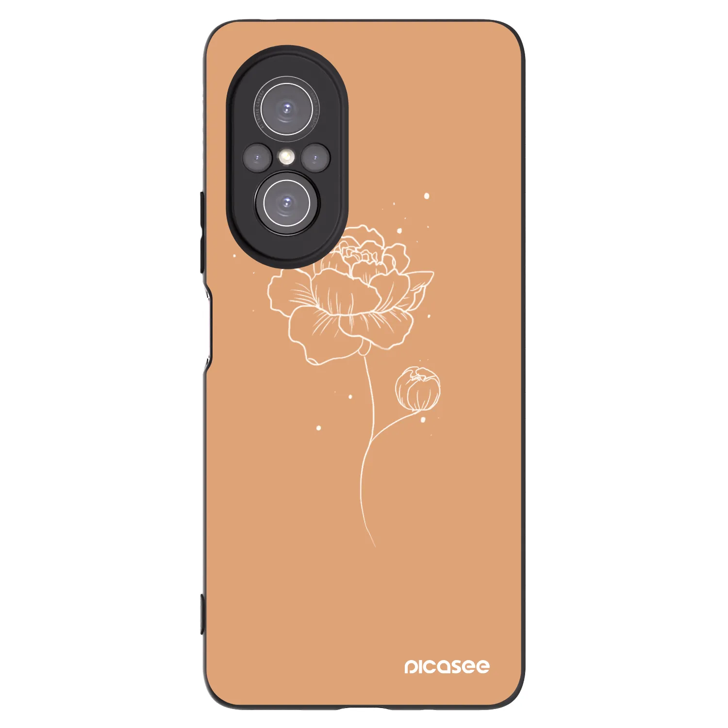 Picasee silikonový černý obal pro Huawei Nova 9 SE - Peonies