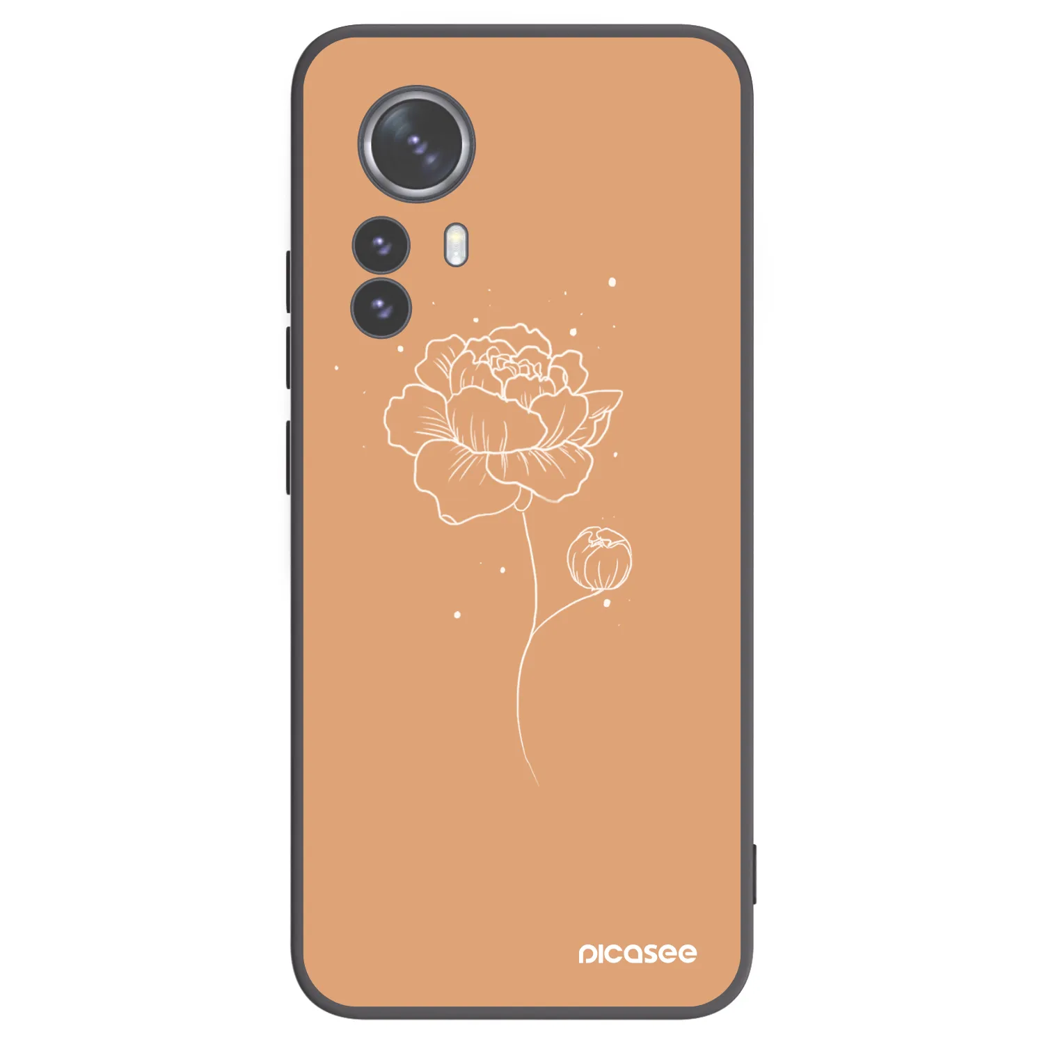 Picasee silikonový černý obal pro Xiaomi 12 Pro - Peonies