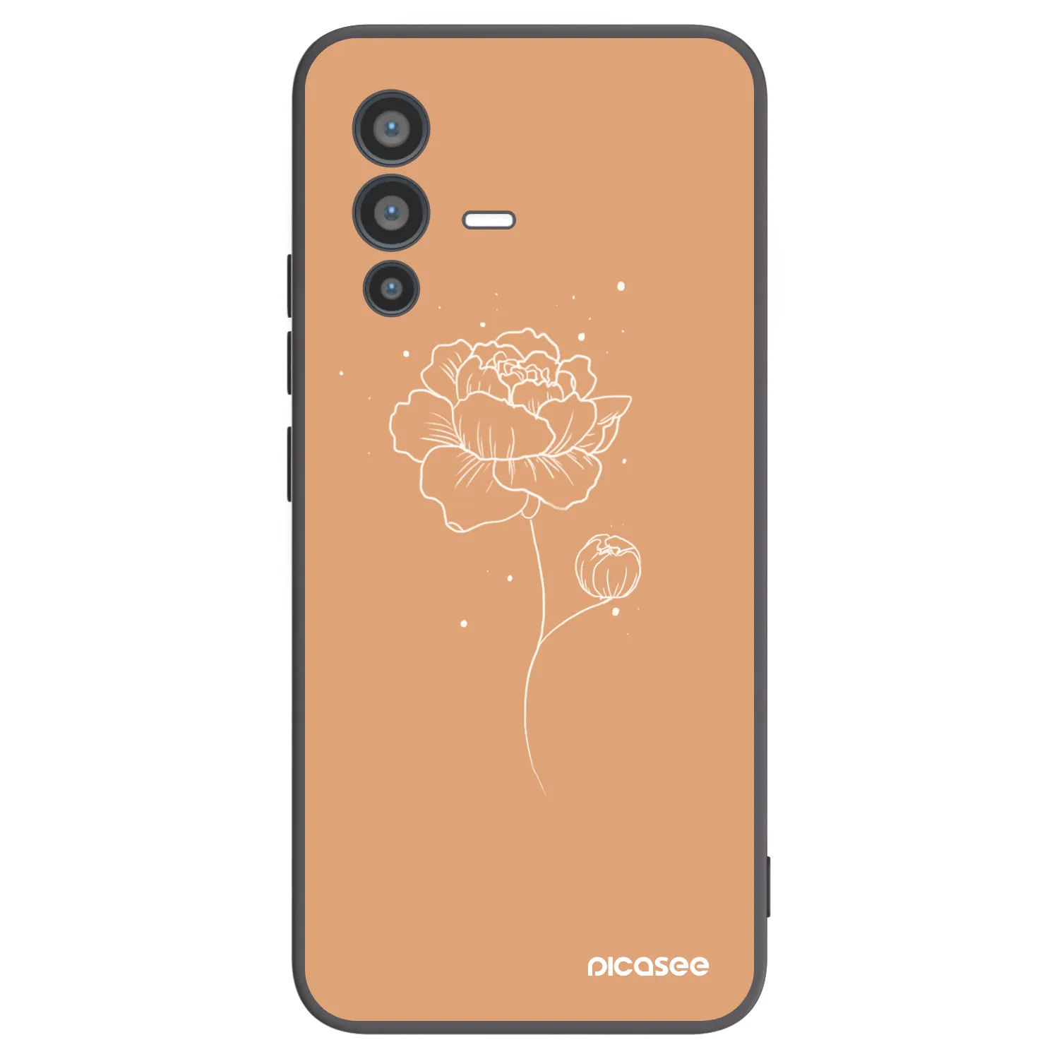 Picasee silikonový černý obal pro Vivo V23 5G - Peonies
