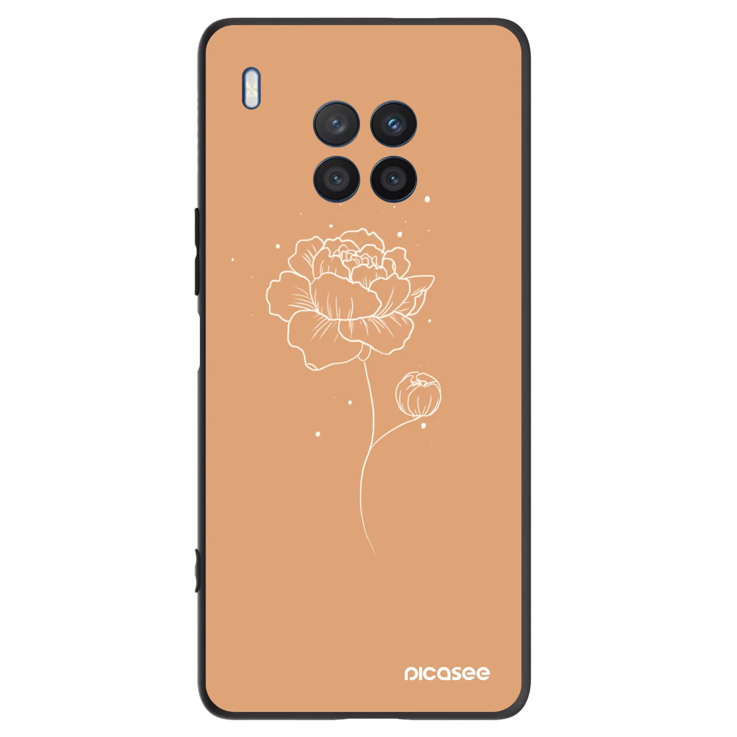 Picasee silikonový černý obal pro Honor 50 Lite - Peonies