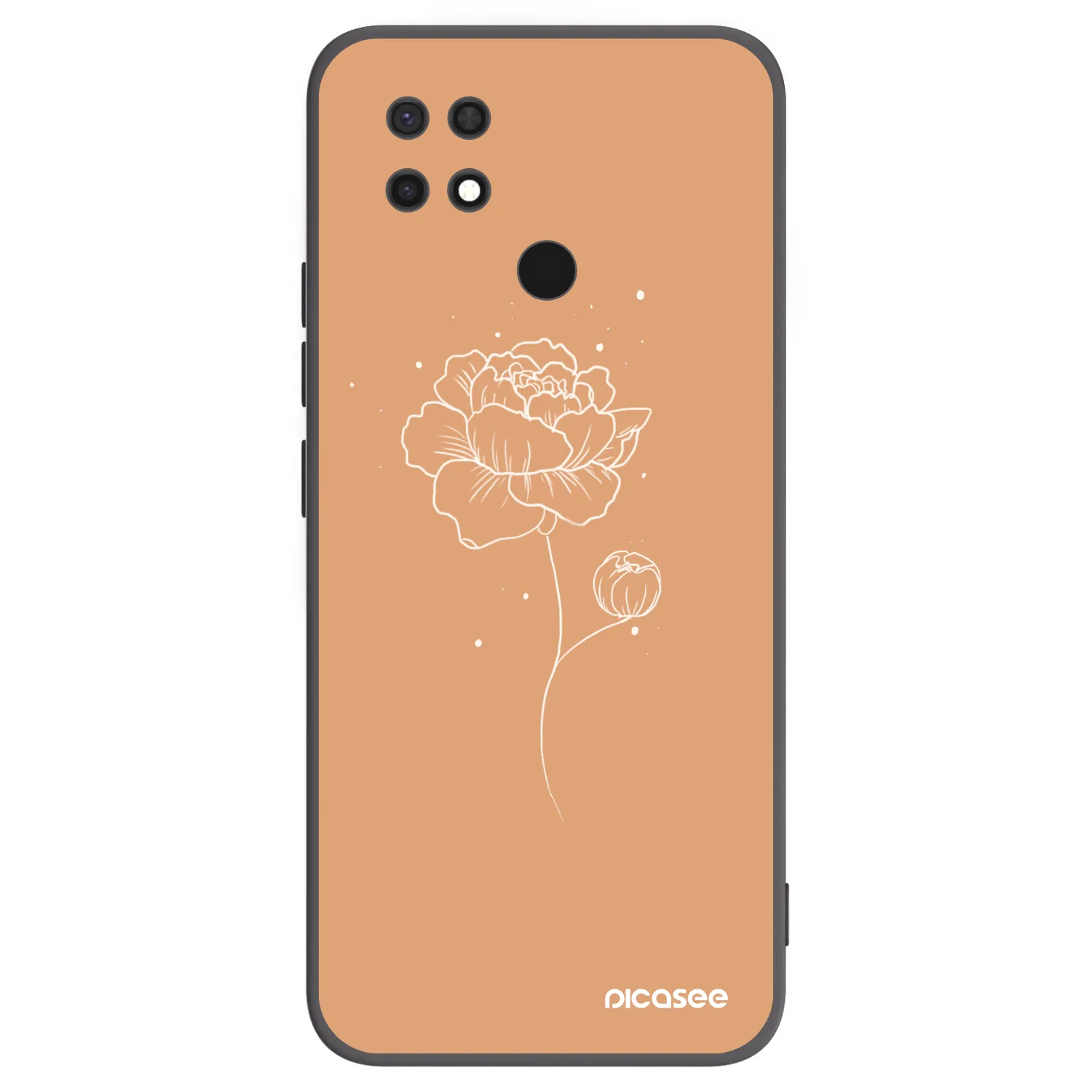 Picasee silikonový černý obal pro Xiaomi Redmi 10C - Peonies