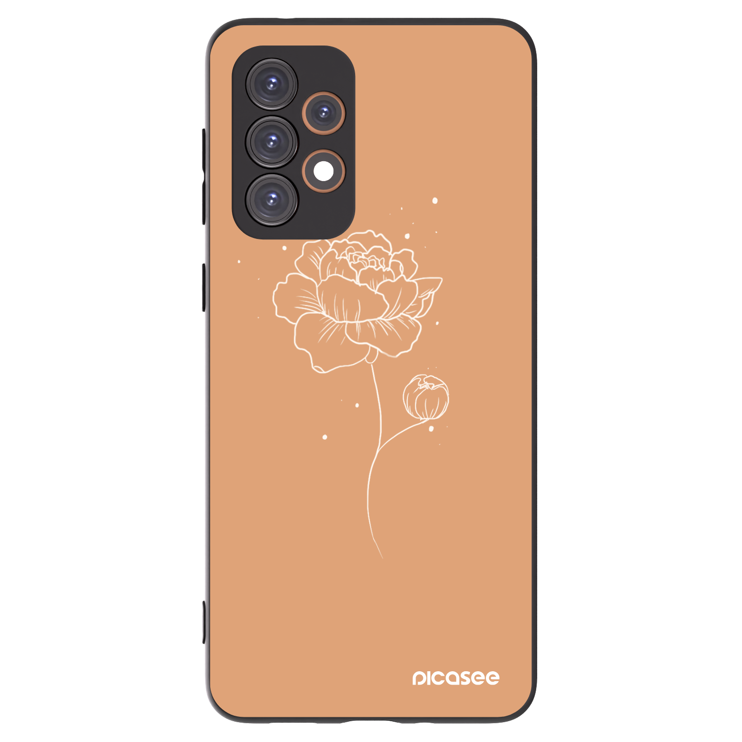 Picasee silikonový černý obal pro Samsung Galaxy A33 5G A336 - Peonies