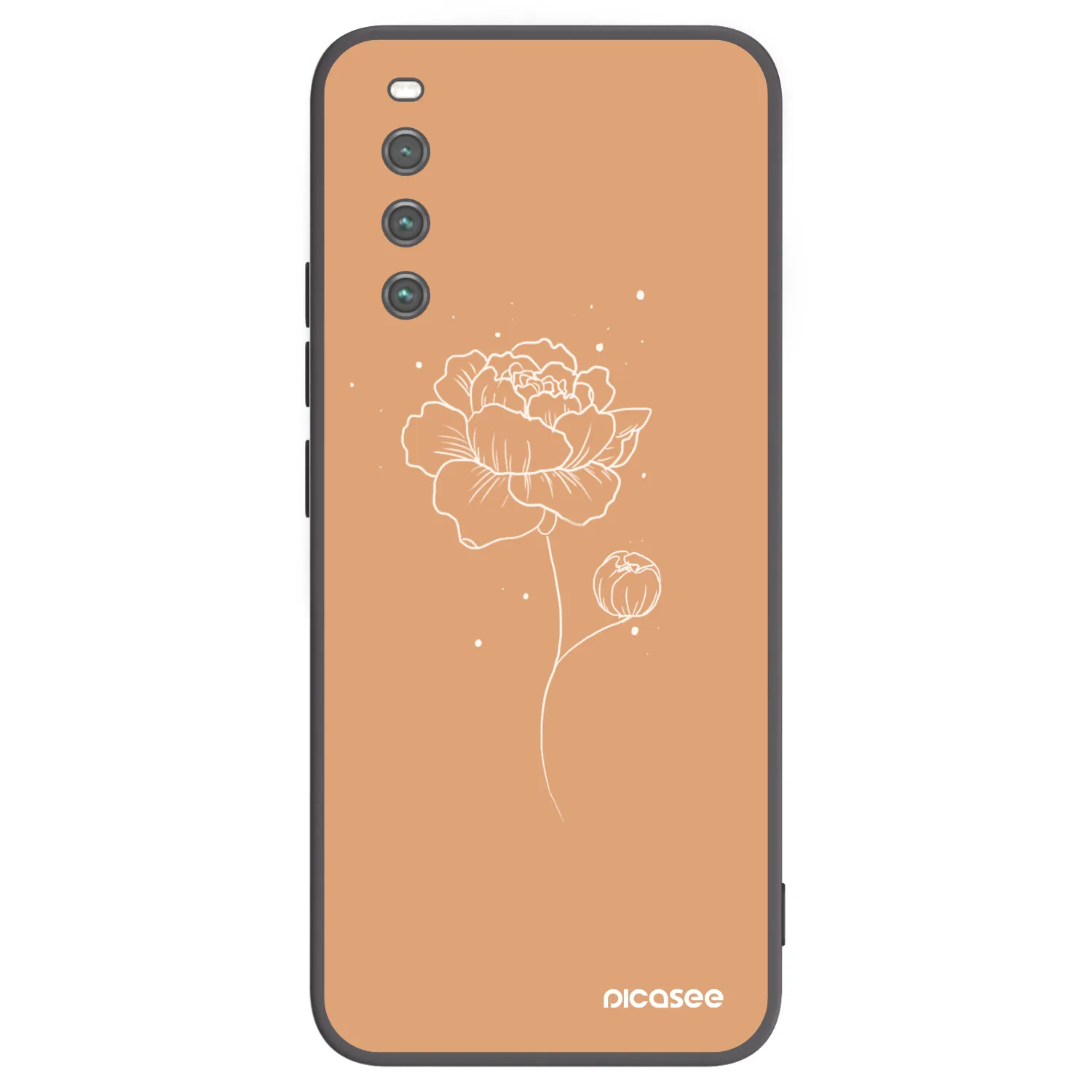 Picasee silikonový černý obal pro Sony Xperia 10 IV 5G - Peonies