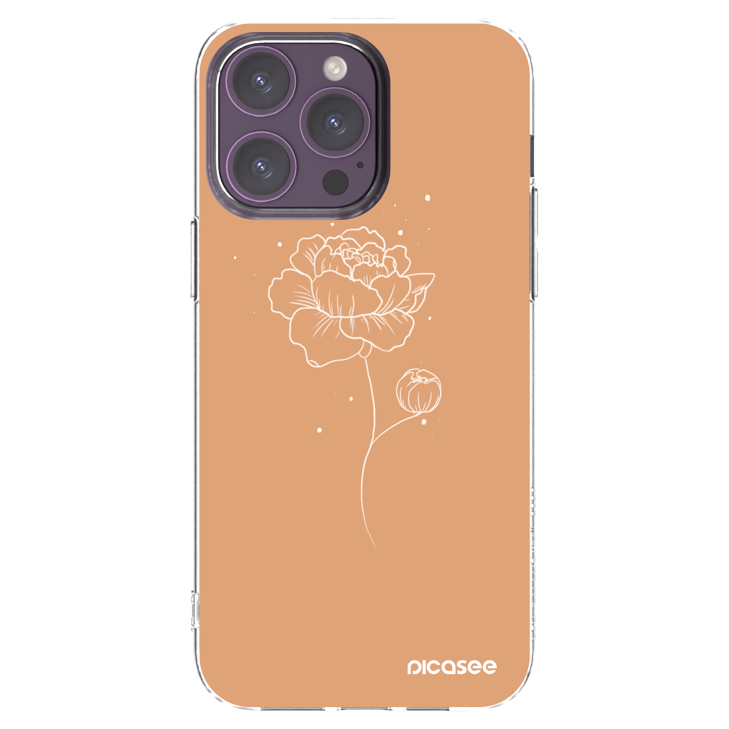 Picasee silikonový průhledný obal pro Apple iPhone 14 Pro Max - Peonies