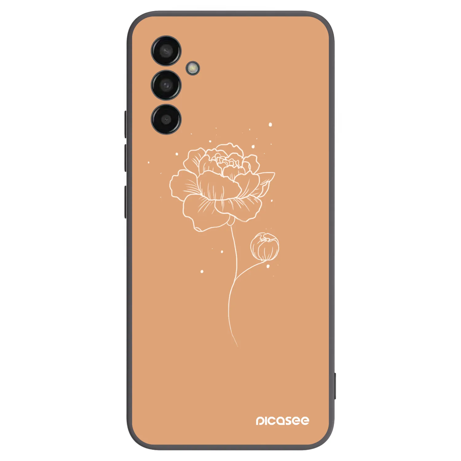 Picasee silikonový černý obal pro Samsung Galaxy M13 M135F - Peonies