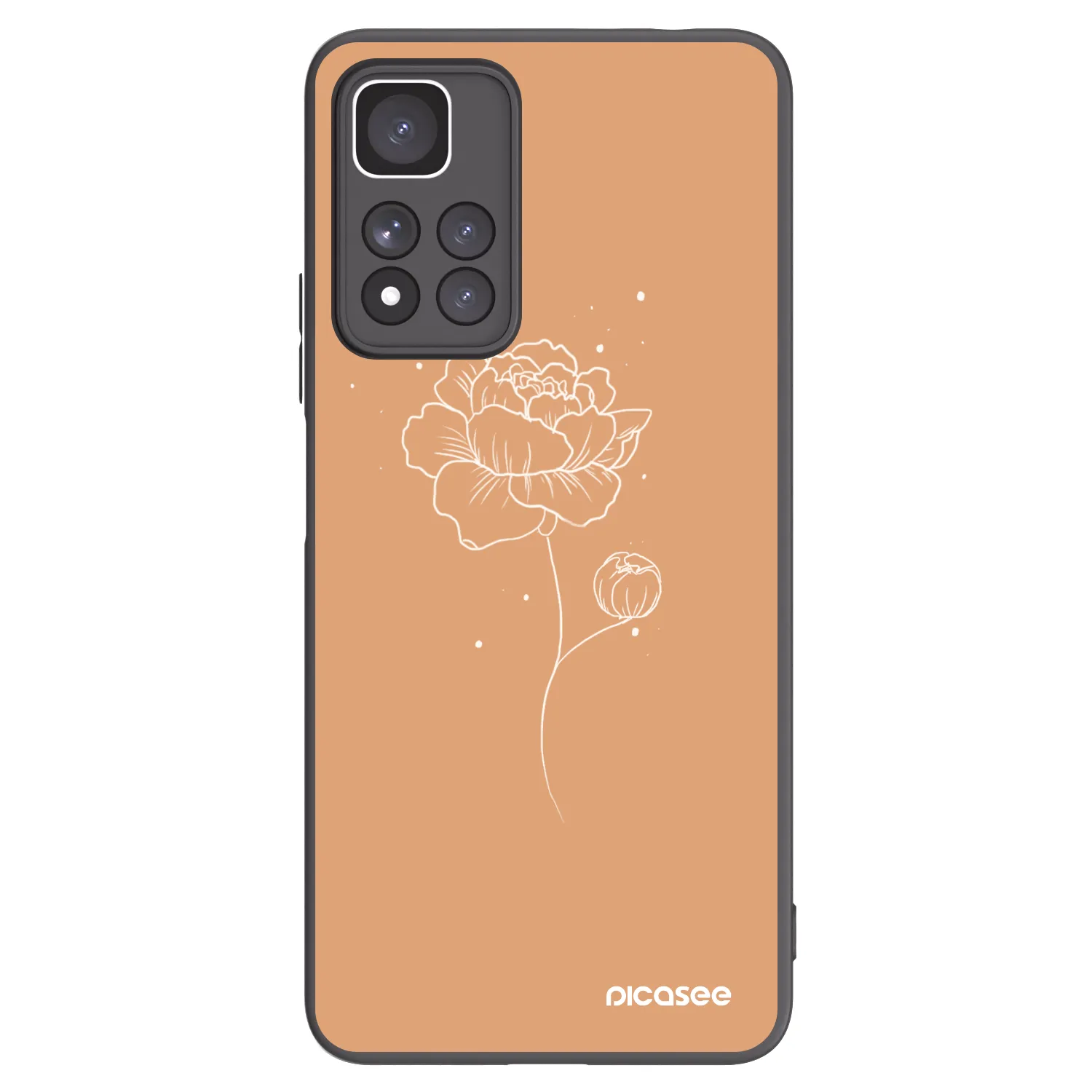 Picasee silikonový černý obal pro Xiaomi Redmi Note 11 Pro+ 5G - Peonies