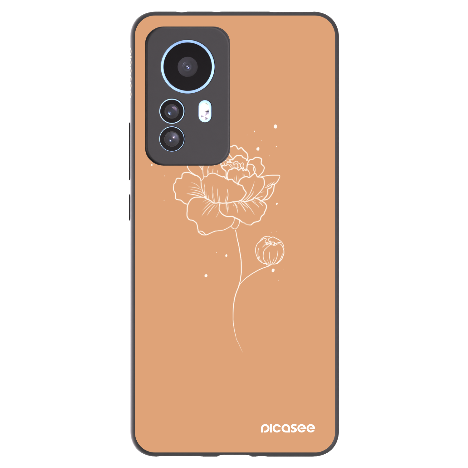 Picasee silikonový černý obal pro Xiaomi 12T Pro - Peonies