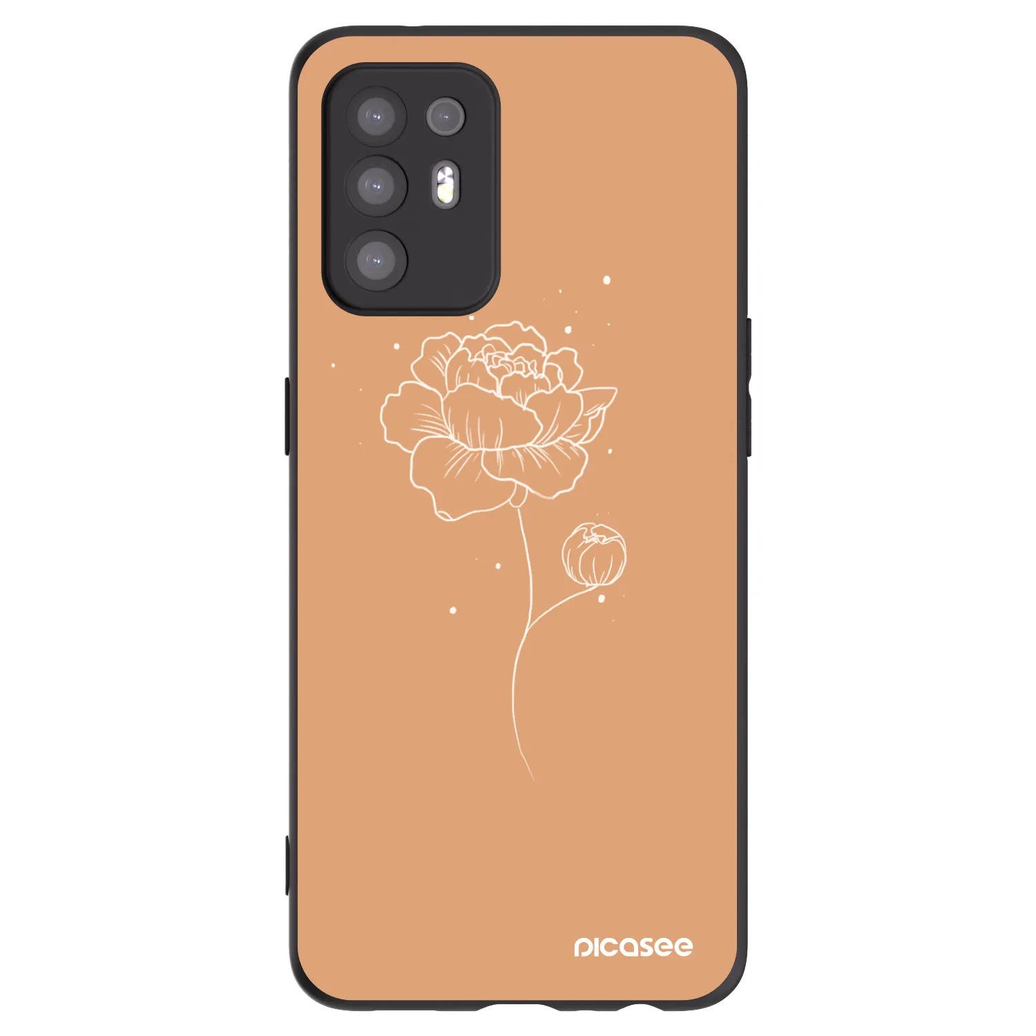 Picasee silikonový černý obal pro OPPO A94 5G - Peonies