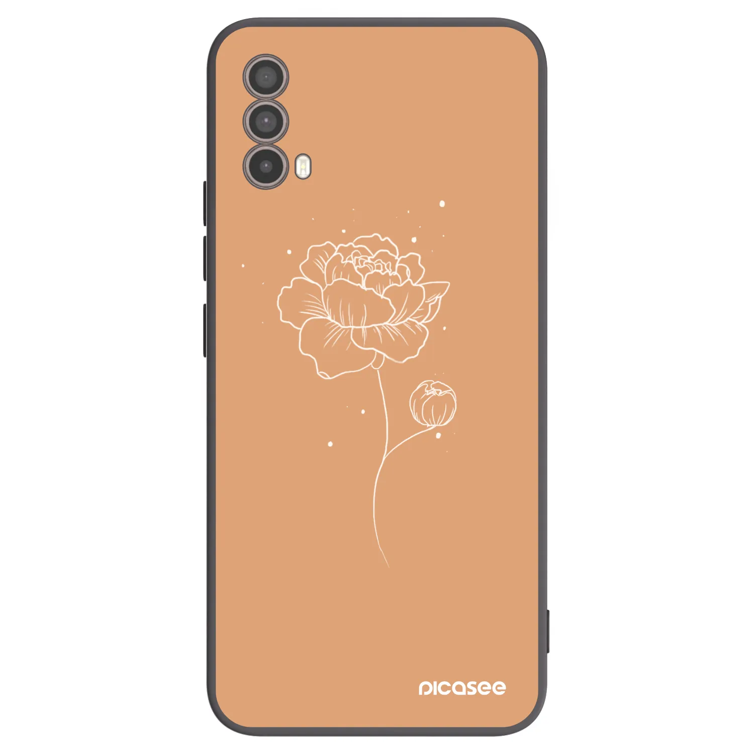 Picasee silikonový černý obal pro Motorola Moto E40 - Peonies