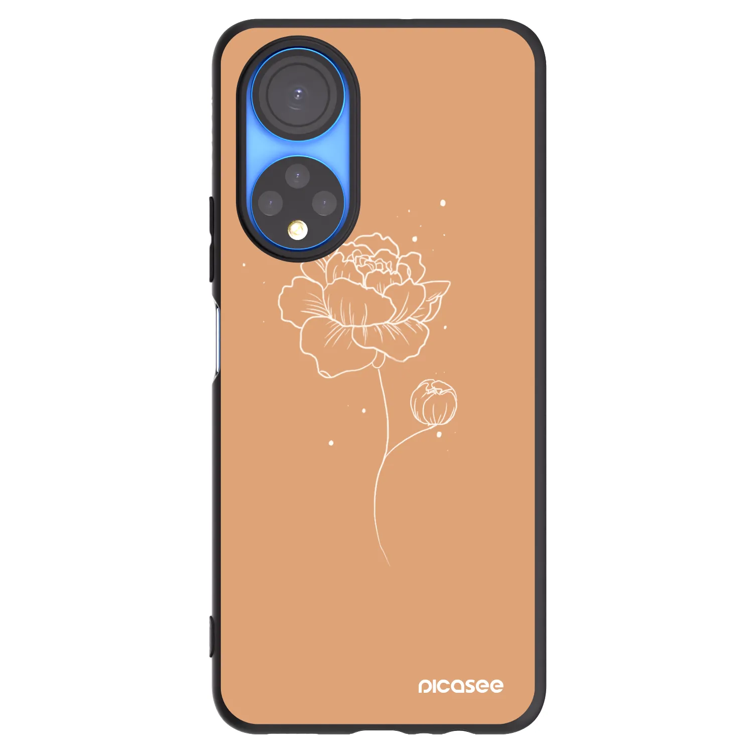 Picasee silikonový černý obal pro Honor X7 - Peonies