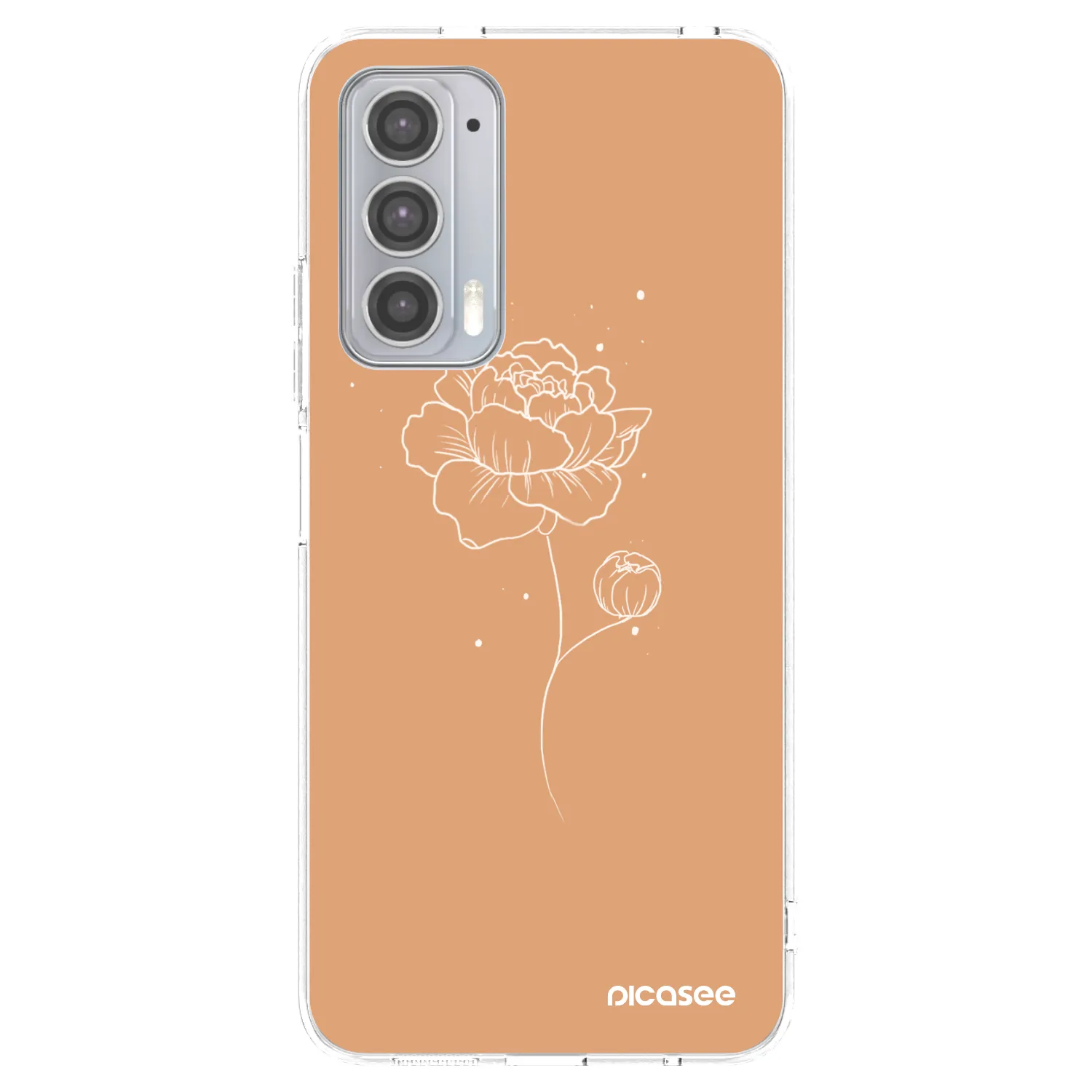 Picasee silikonový průhledný obal pro Motorola Edge 20 - Peonies