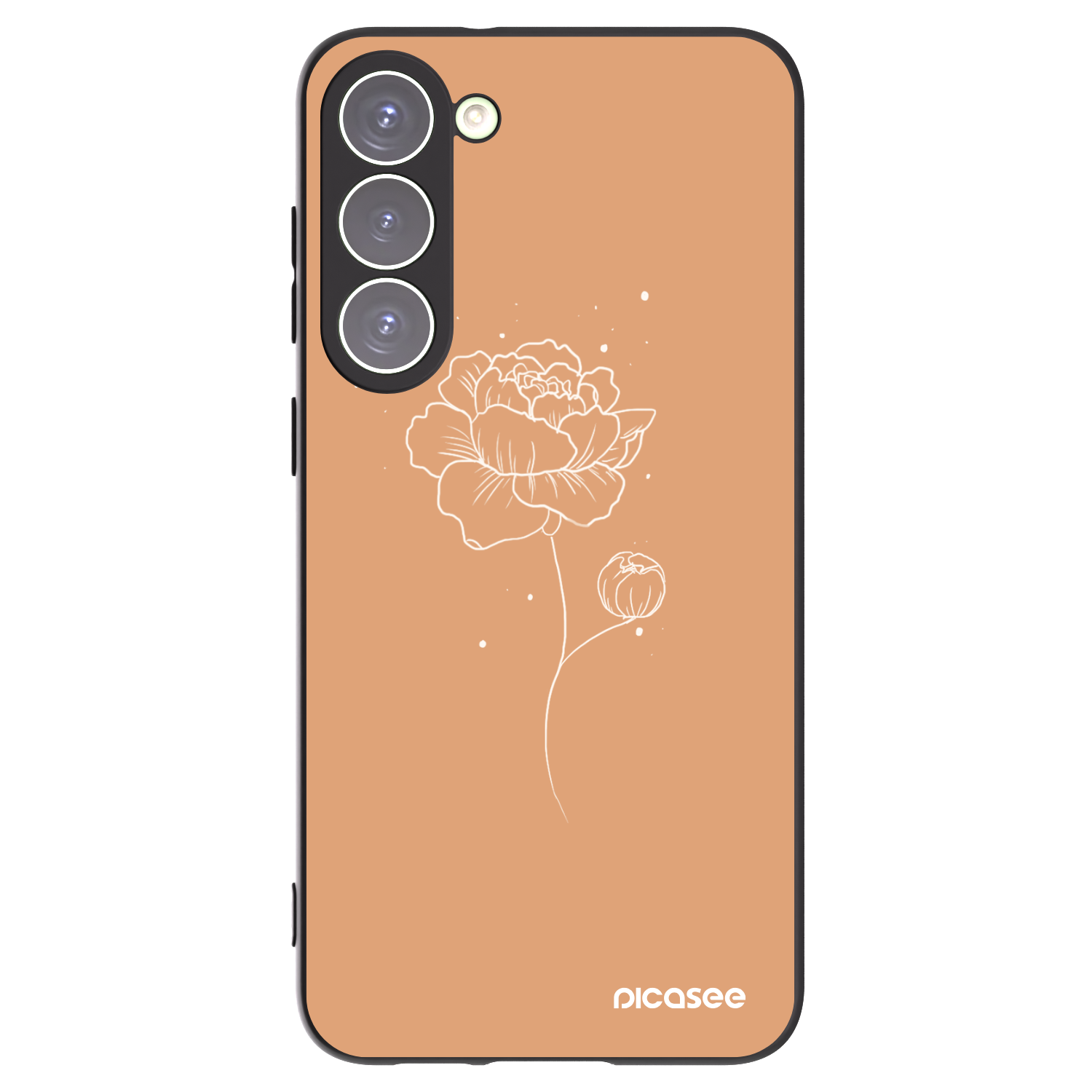 Picasee silikonový černý obal pro Samsung Galaxy S23+ 5G - Peonies