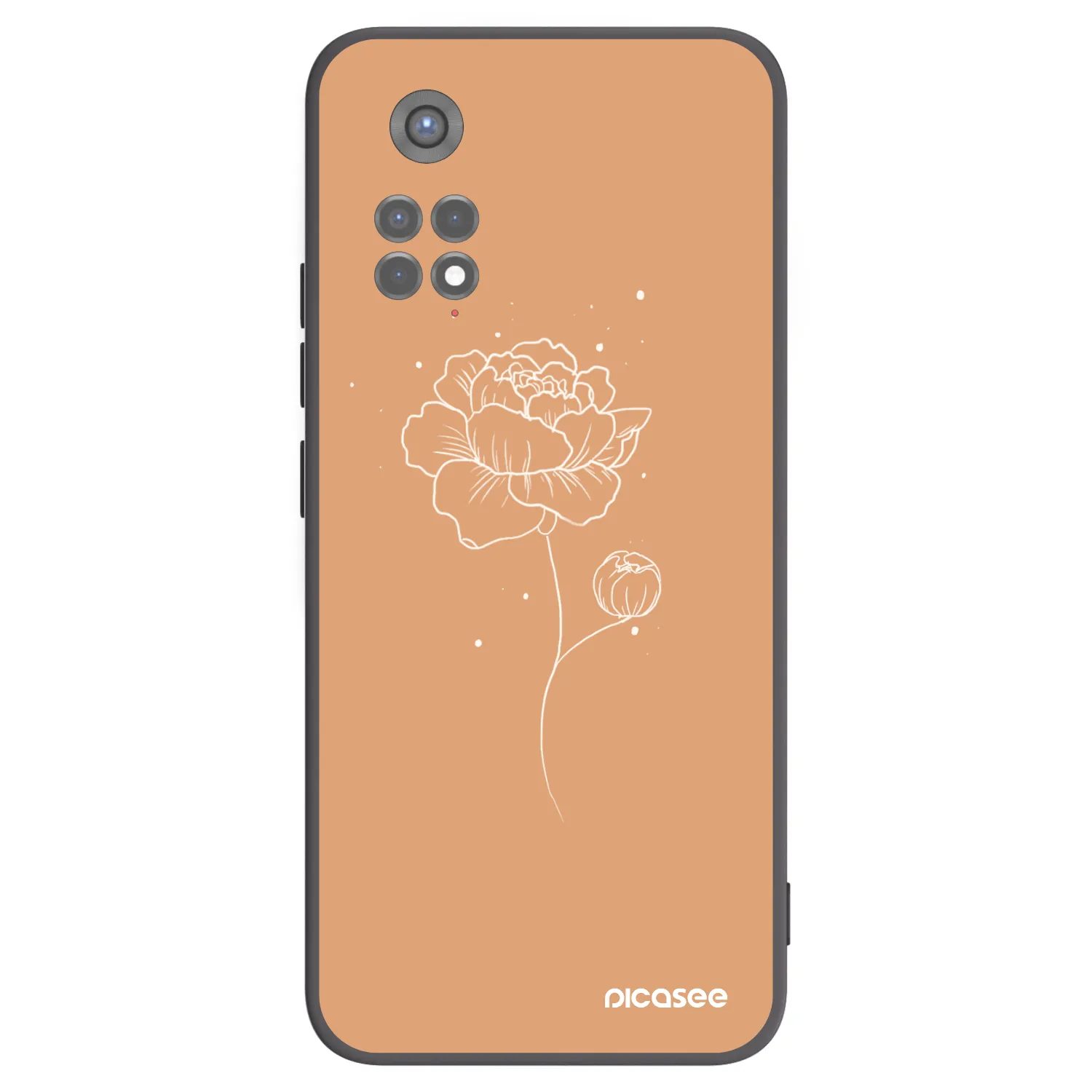 Picasee silikonový černý obal pro Xiaomi Redmi Note 11S 5G - Peonies
