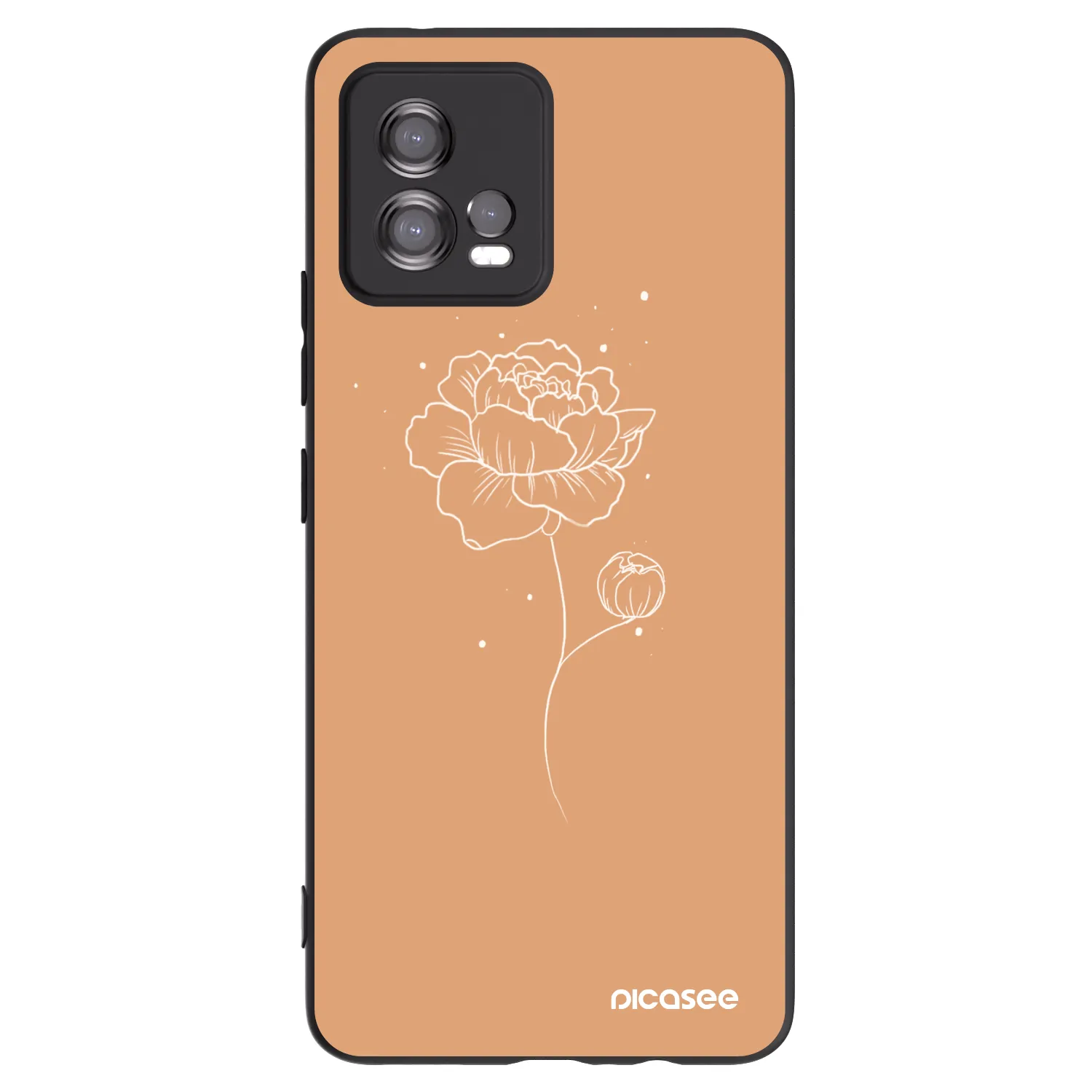 Picasee silikonový černý obal pro Motorola Moto G72 - Peonies