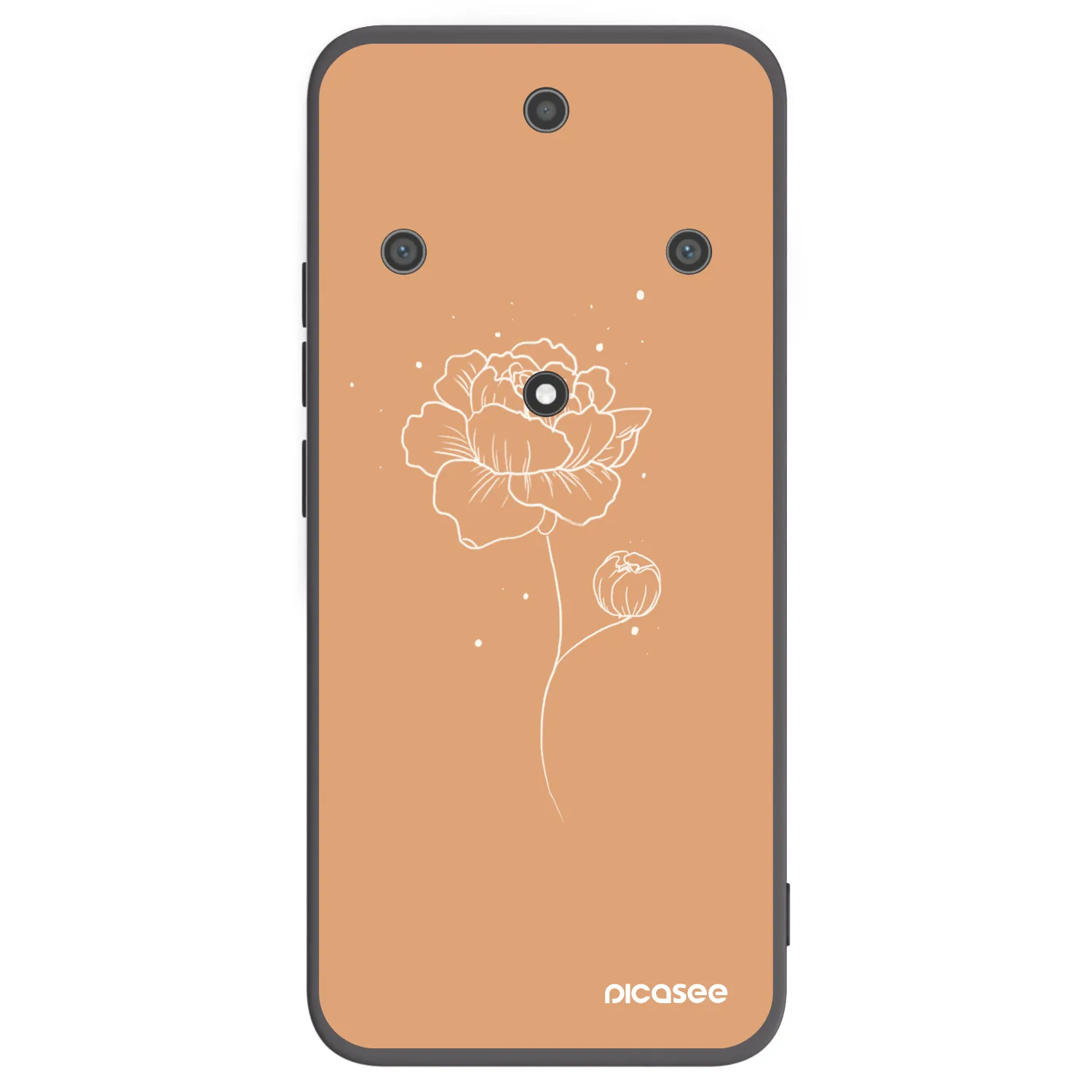 Picasee silikonový černý obal pro Honor Magic5 Lite 5G - Peonies