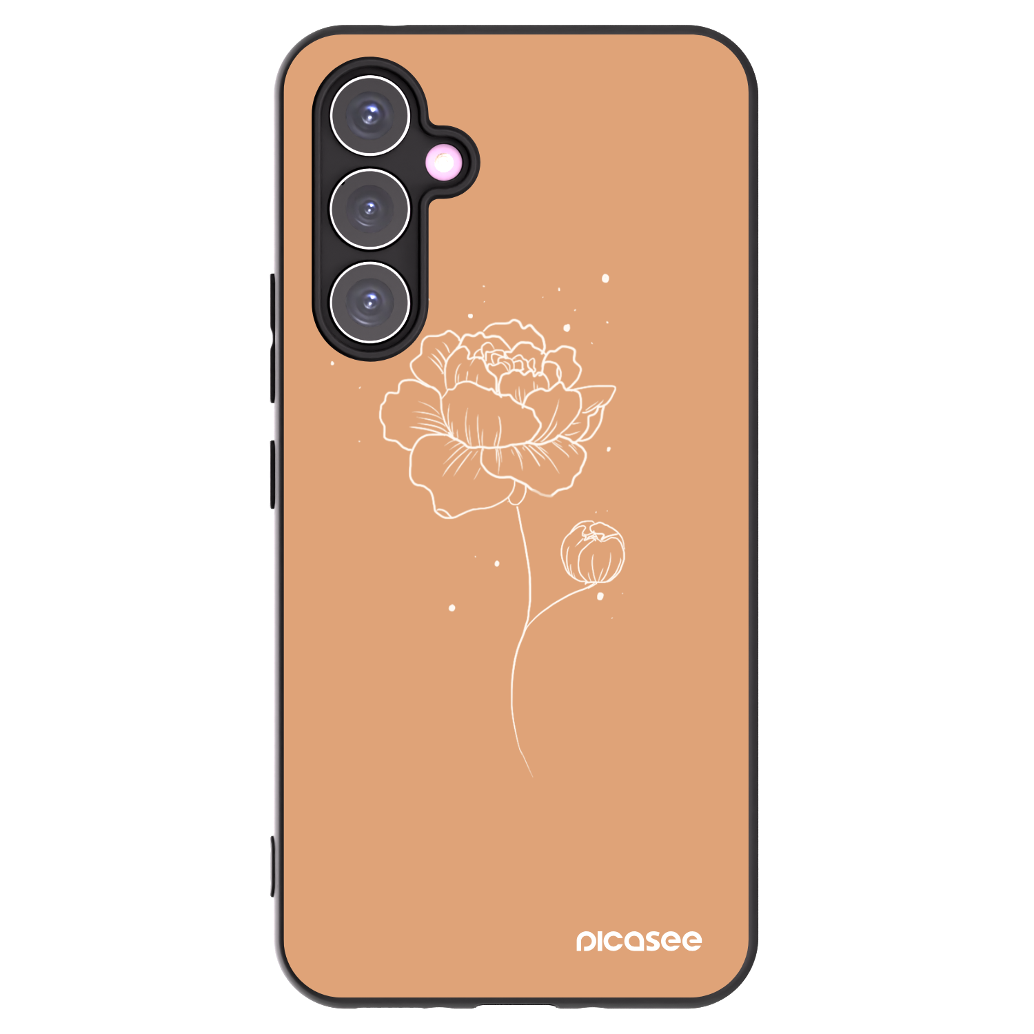 Picasee silikonový černý obal pro Samsung Galaxy A54 5G A546B - Peonies