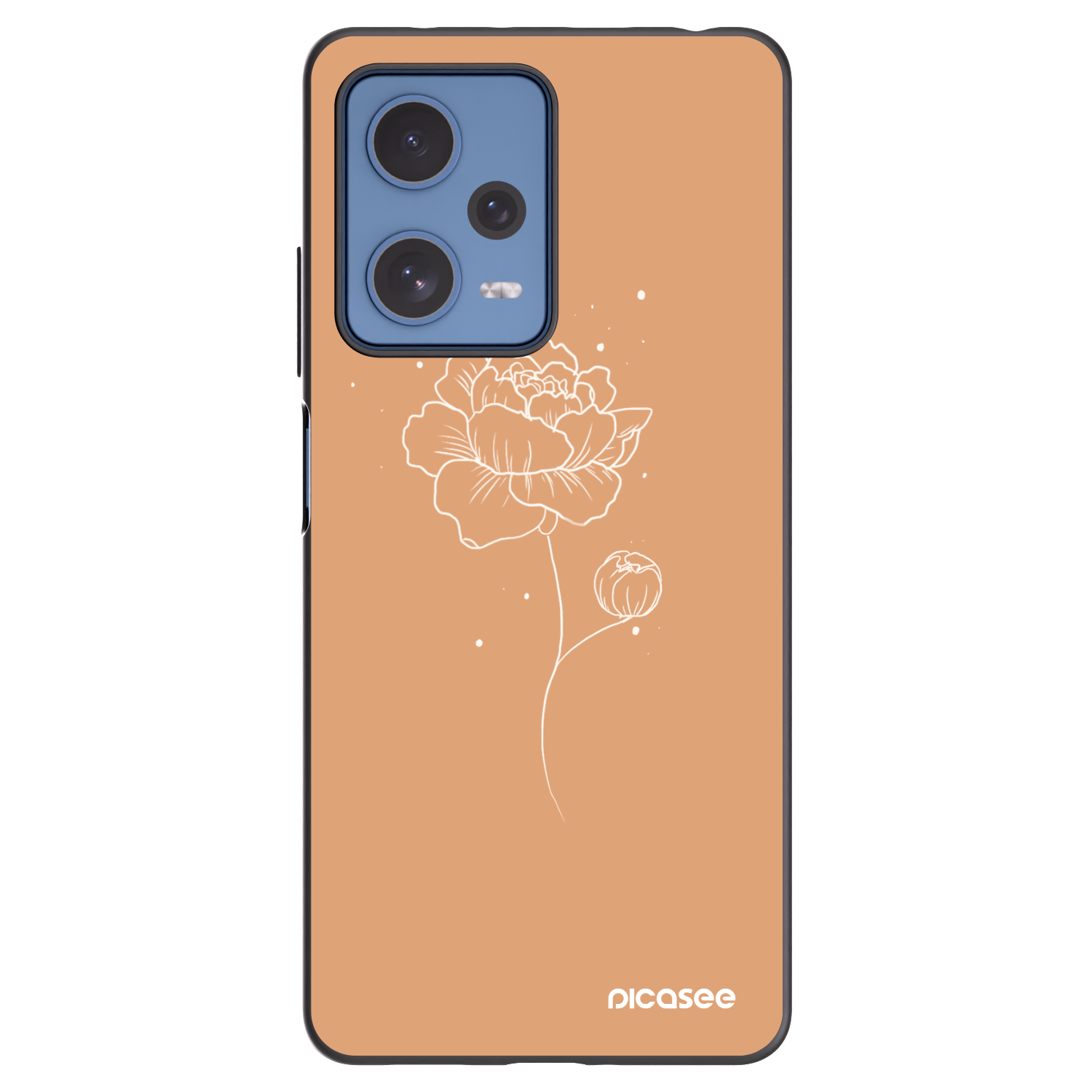 Picasee silikonový černý obal pro Xiaomi Redmi Note 12 Pro 5G - Peonies