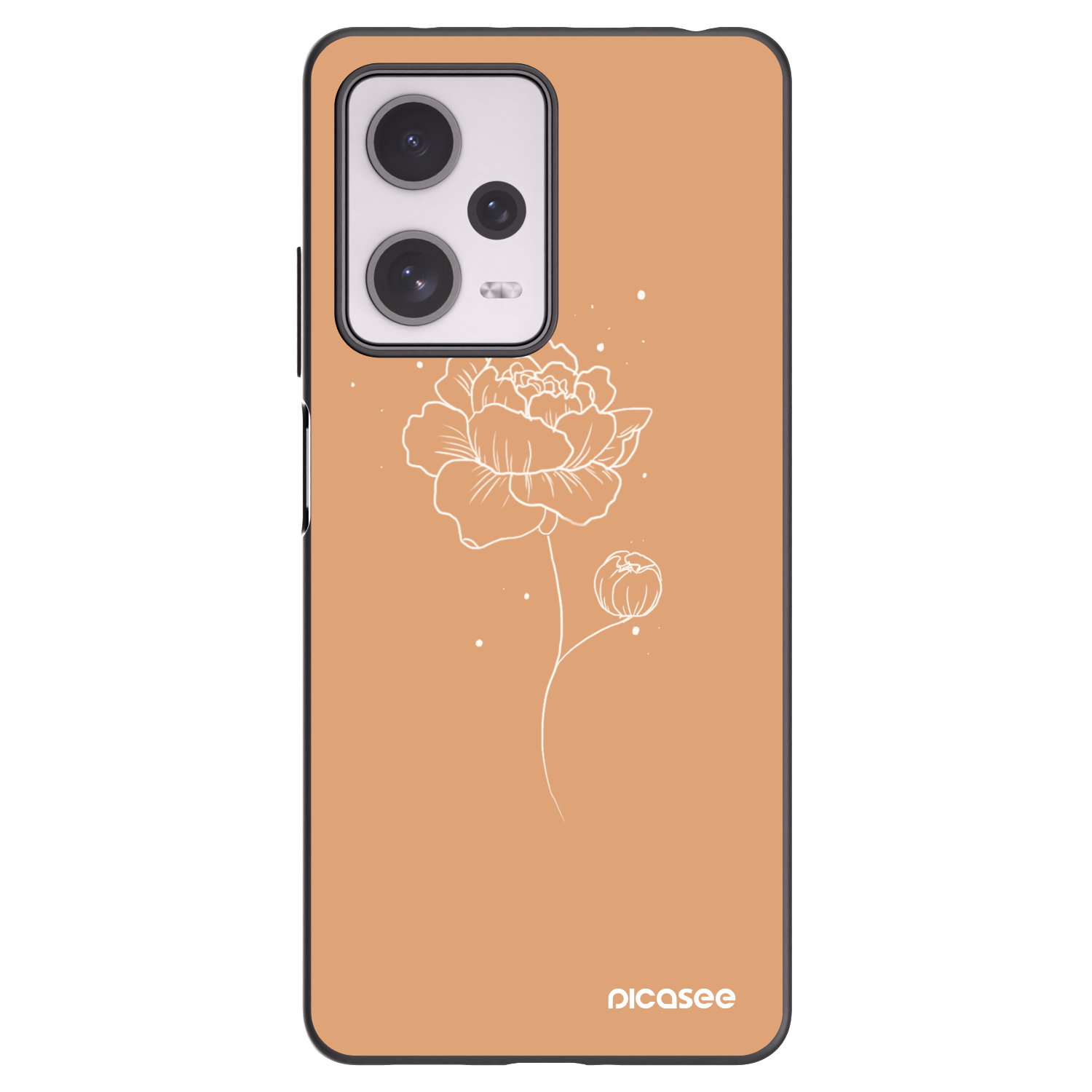 Picasee silikonový černý obal pro Xiaomi Redmi Note 12 Pro+ 5G - Peonies