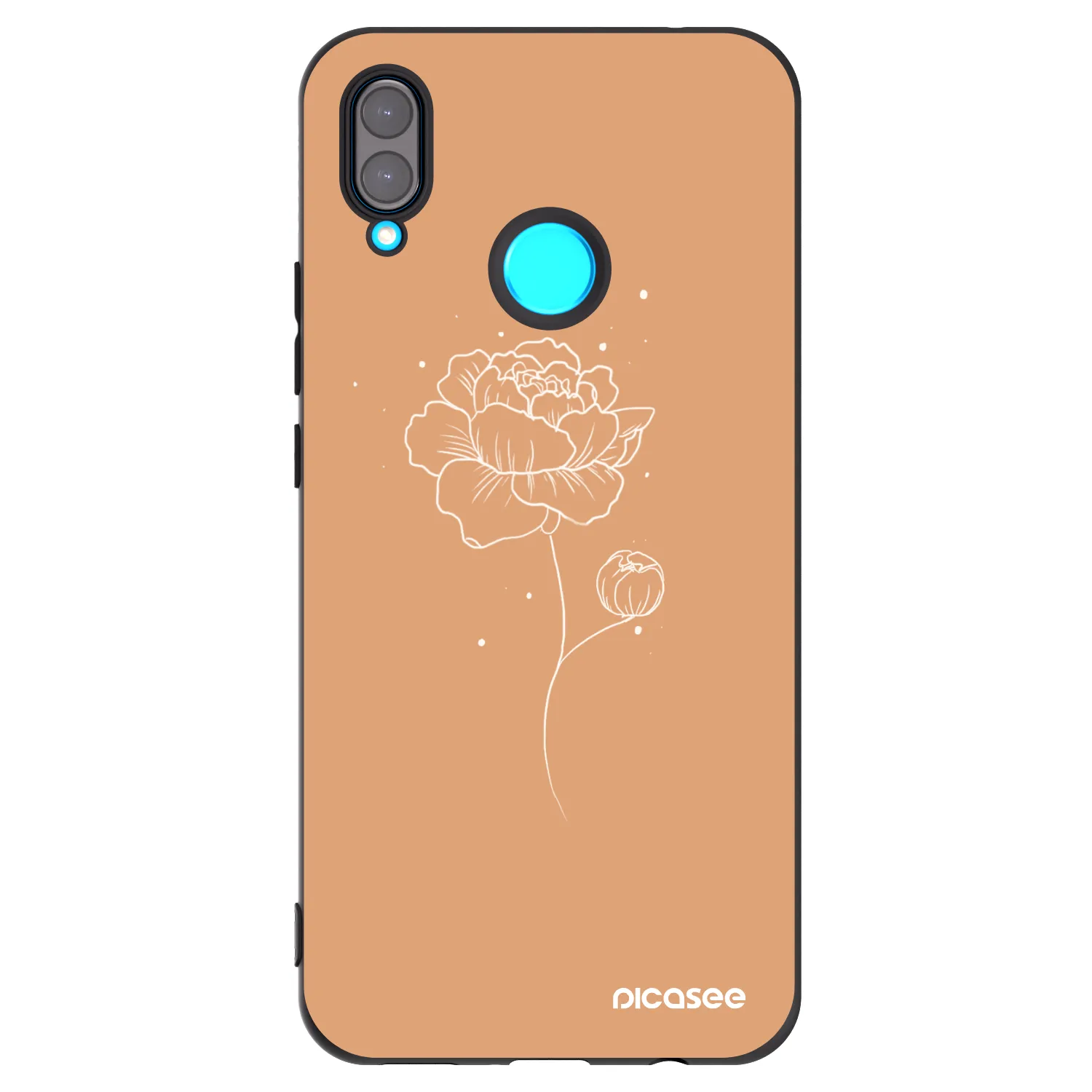 Picasee silikonový černý obal pro Huawei Nova 3 - Peonies