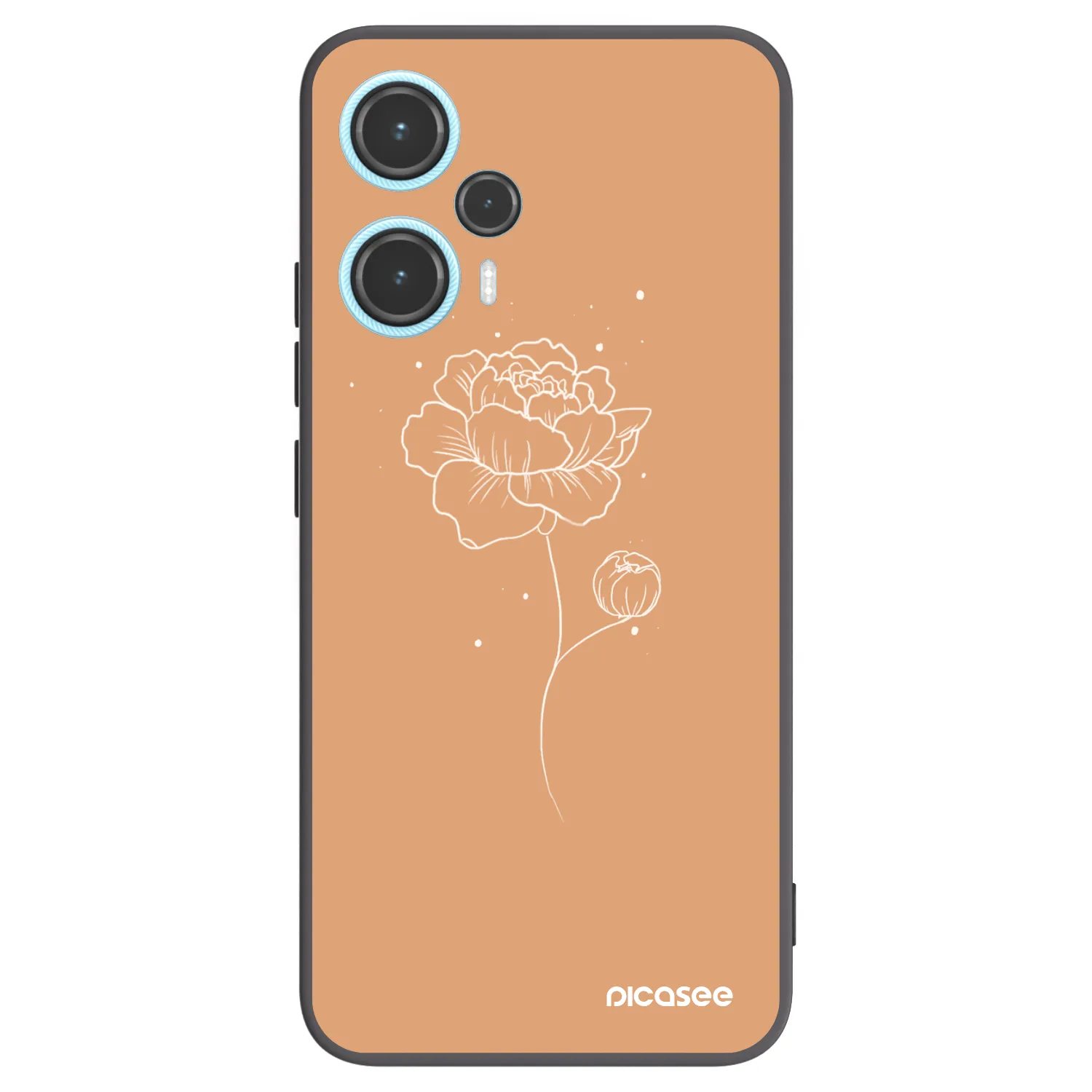 Picasee silikonový černý obal pro Xiaomi Poco F5 - Peonies