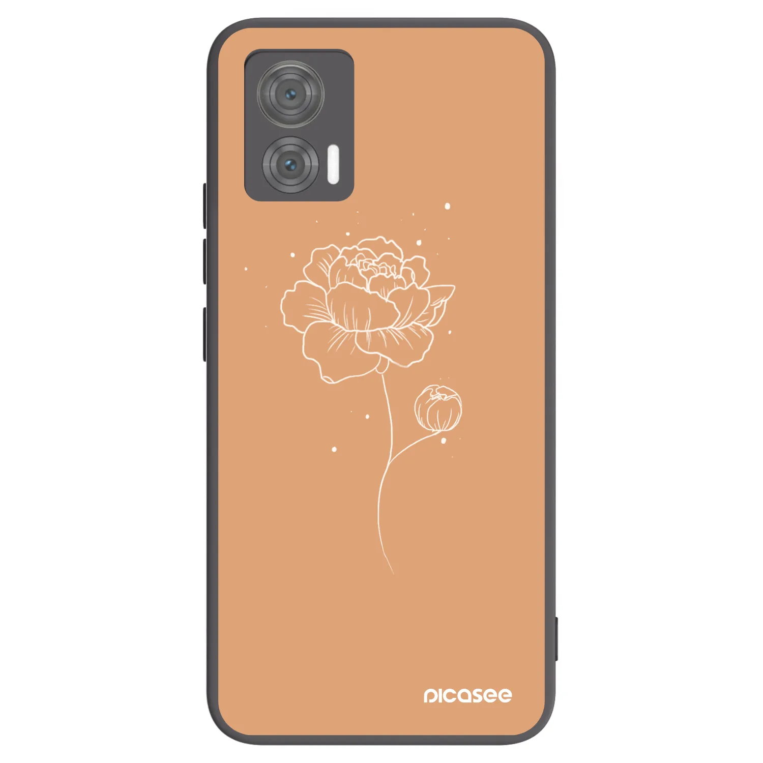 Picasee silikonový černý obal pro Motorola Edge 30 Neo - Peonies