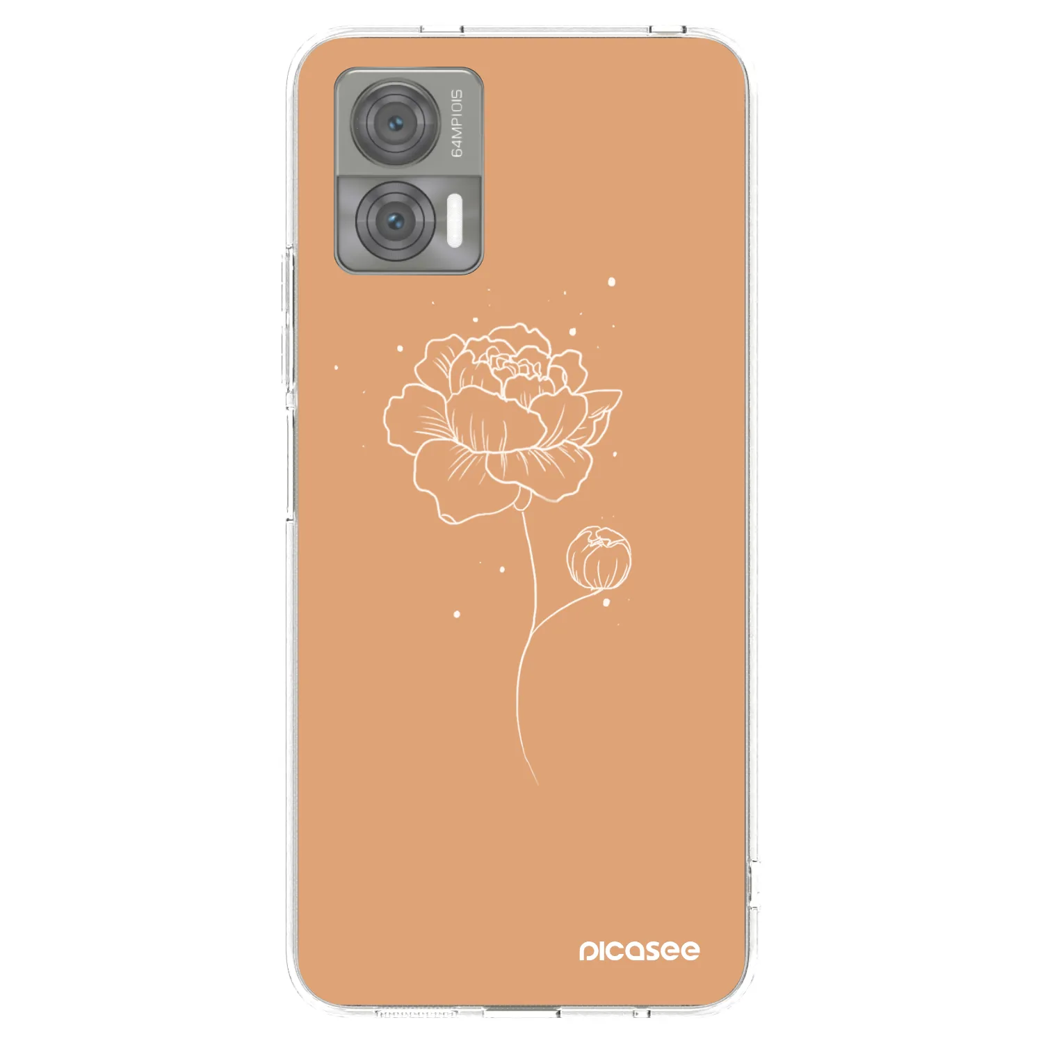 Picasee silikonový průhledný obal pro Motorola Edge 30 Neo - Peonies