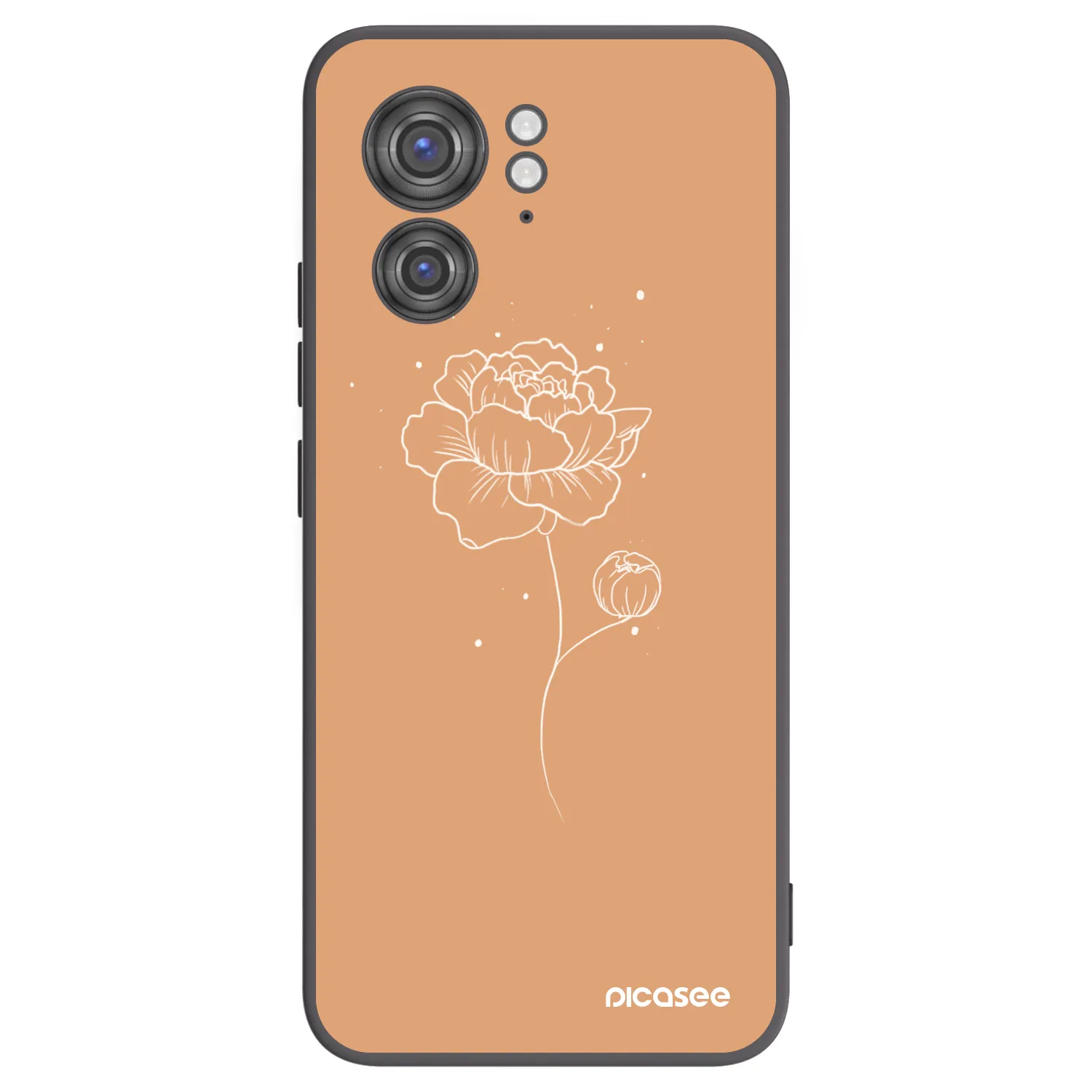 Picasee silikonový černý obal pro Motorola Edge 40 - Peonies
