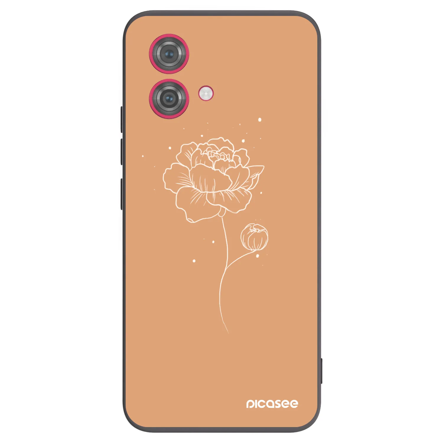 Picasee silikonový černý obal pro Motorola Moto G84 5G - Peonies