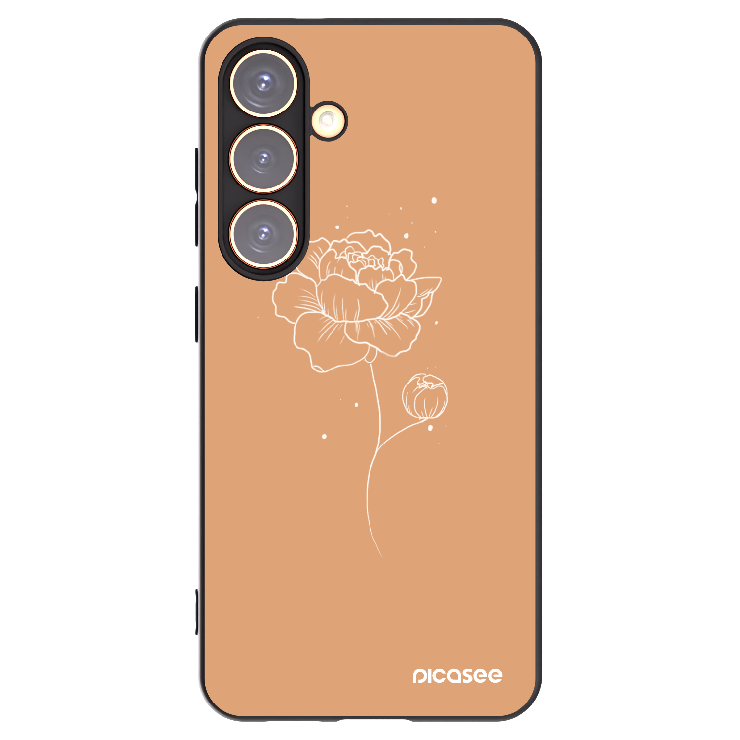 Picasee silikonový černý obal pro Samsung Galaxy S24 S921B 5G - Peonies