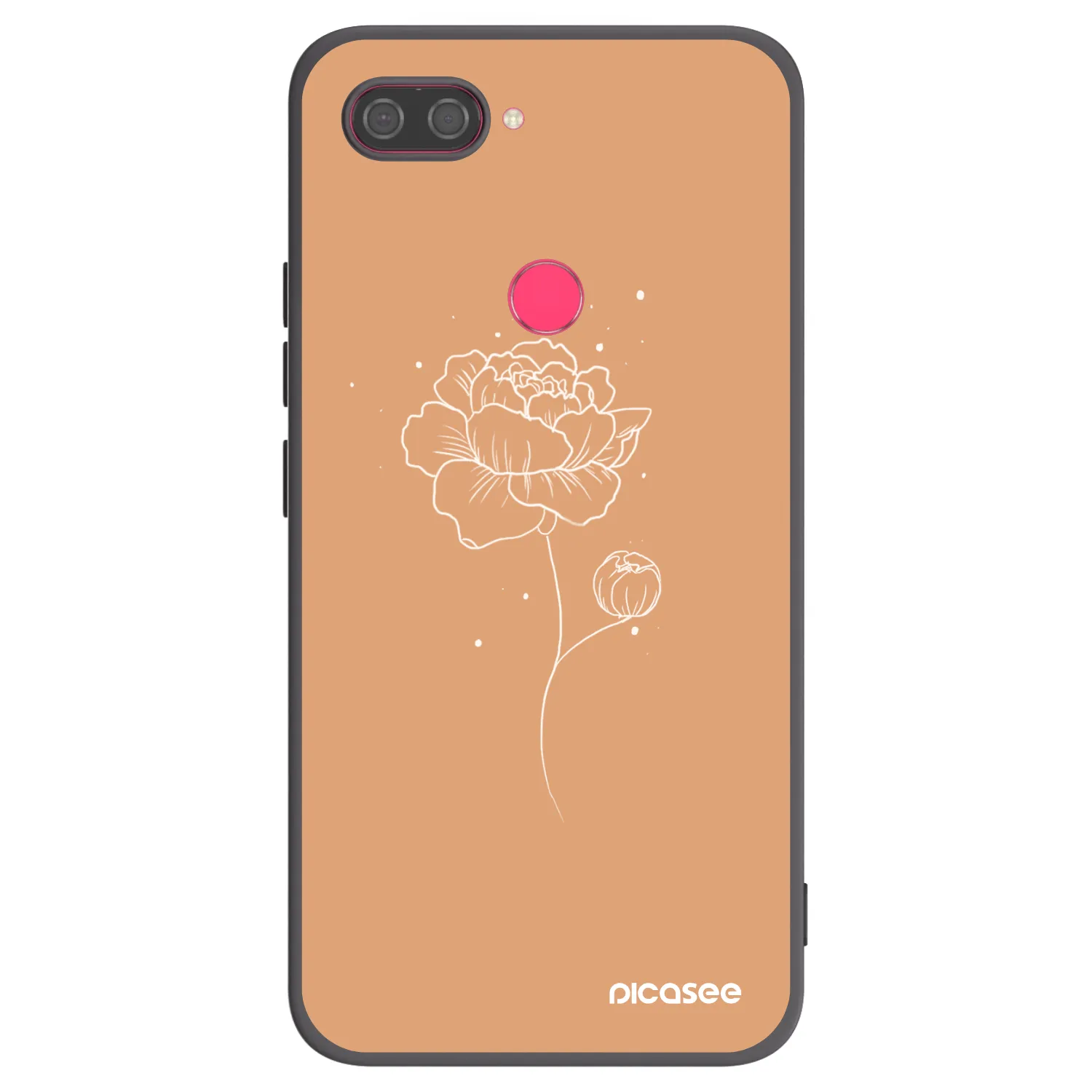 Picasee silikonový černý obal pro Xiaomi Mi 8 Lite - Peonies