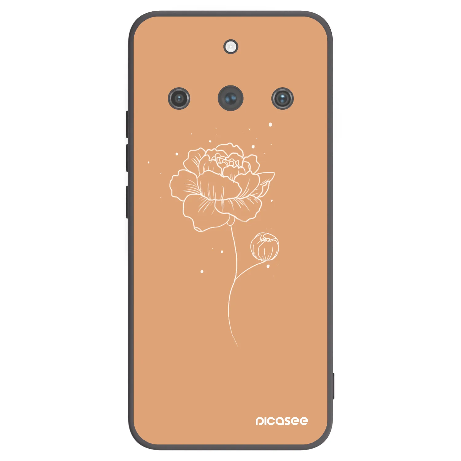 Picasee silikonový černý obal pro Realme 11 Pro+ - Peonies