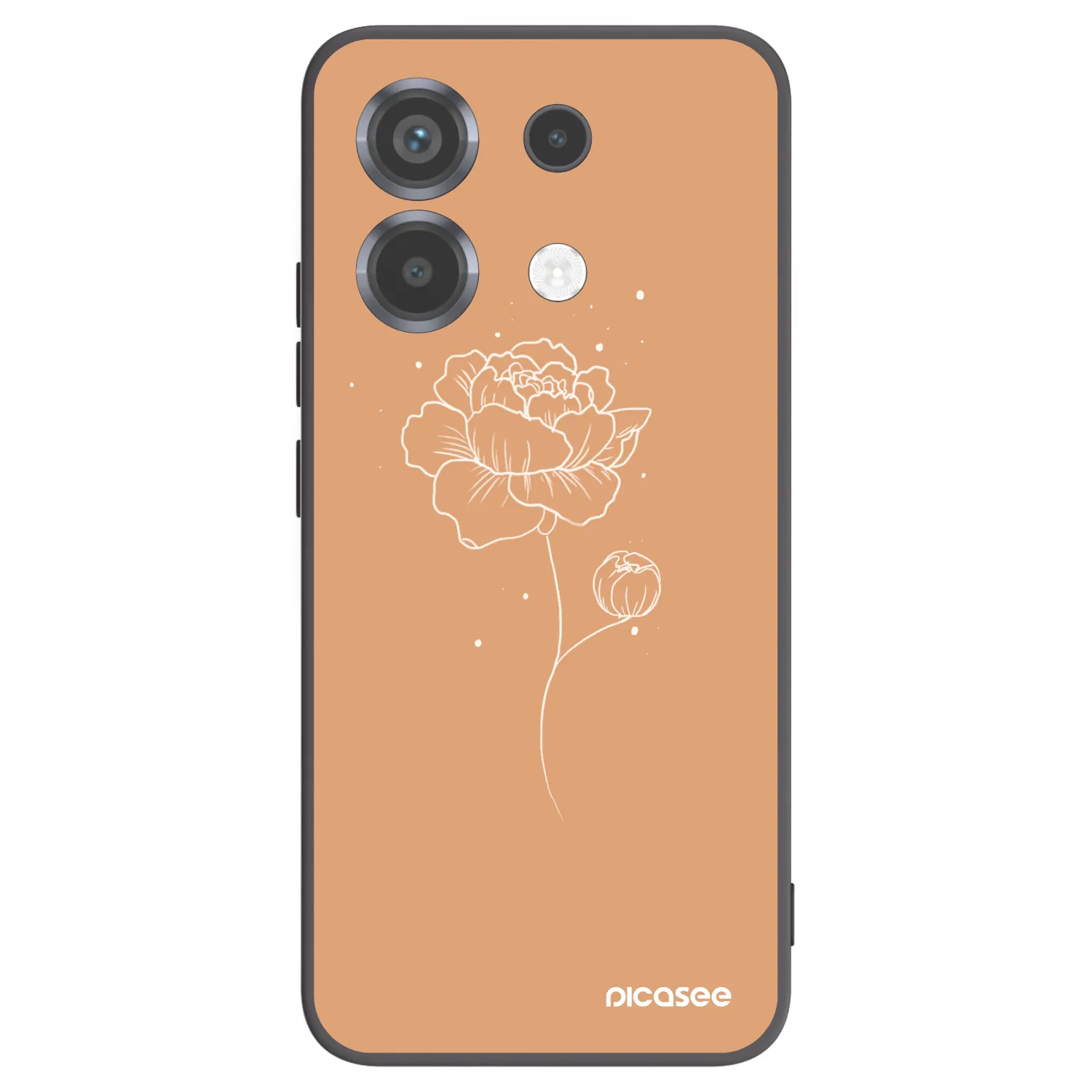 Picasee silikonový černý obal pro Xiaomi Poco X6 - Peonies