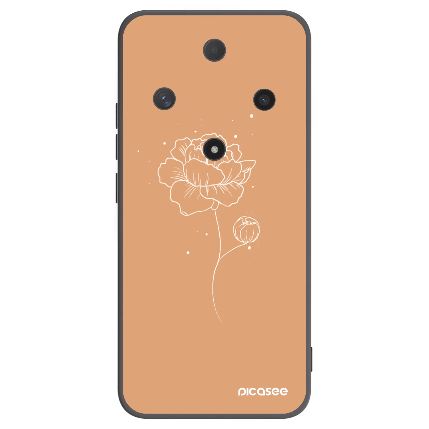 Picasee silikonový černý obal pro Honor Magic6 Lite 5G - Peonies