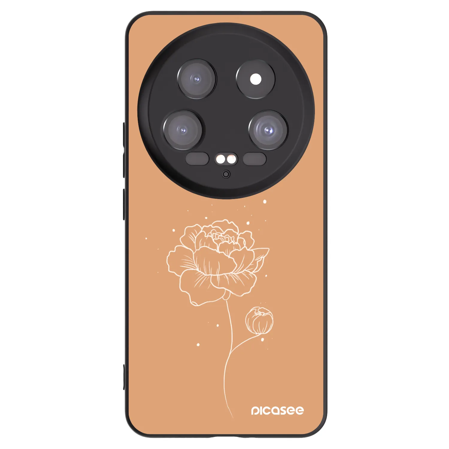 Picasee silikonový černý obal pro Xiaomi 14 Ultra - Peonies