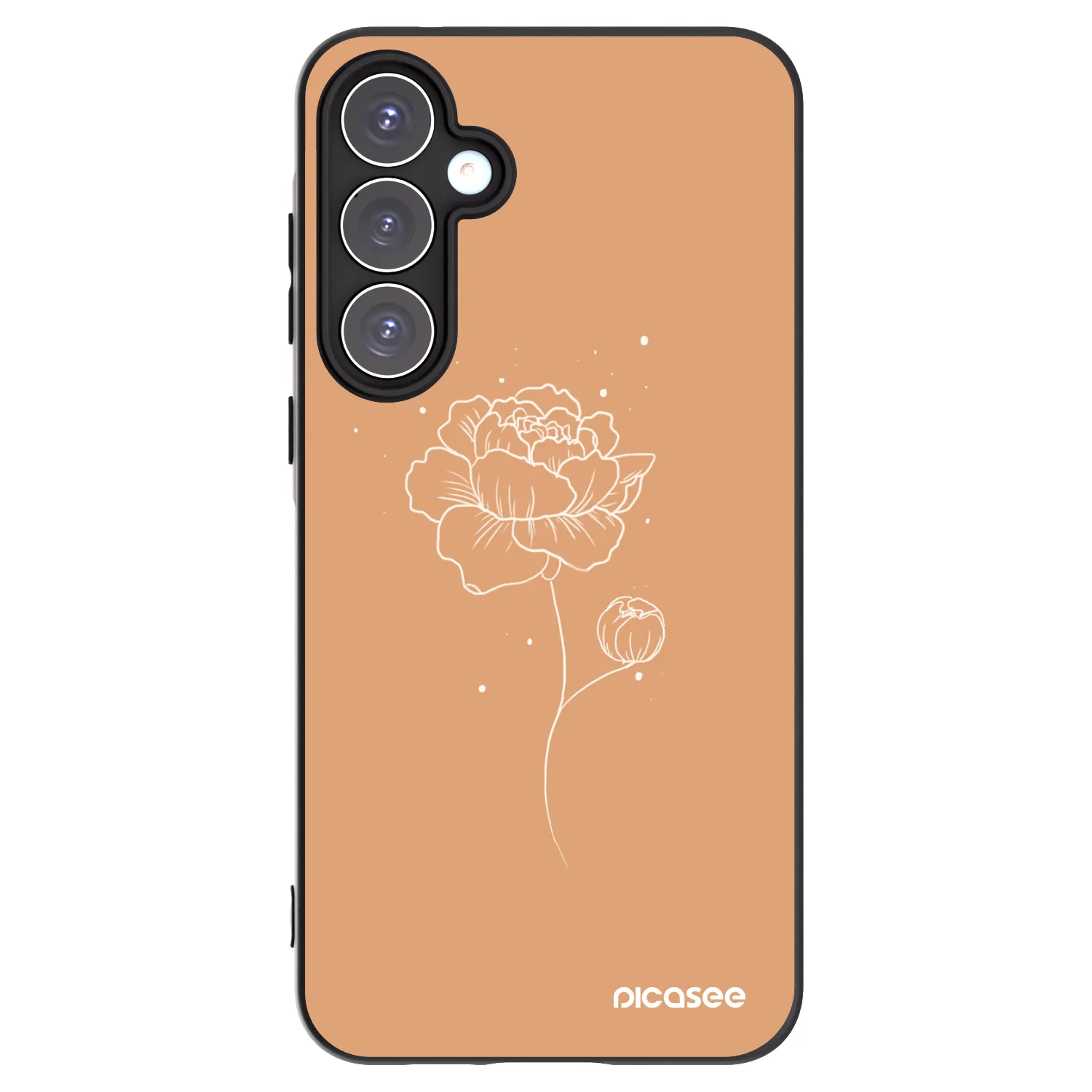 Picasee silikonový černý obal pro Samsung Galaxy A55 5G A556B - Peonies