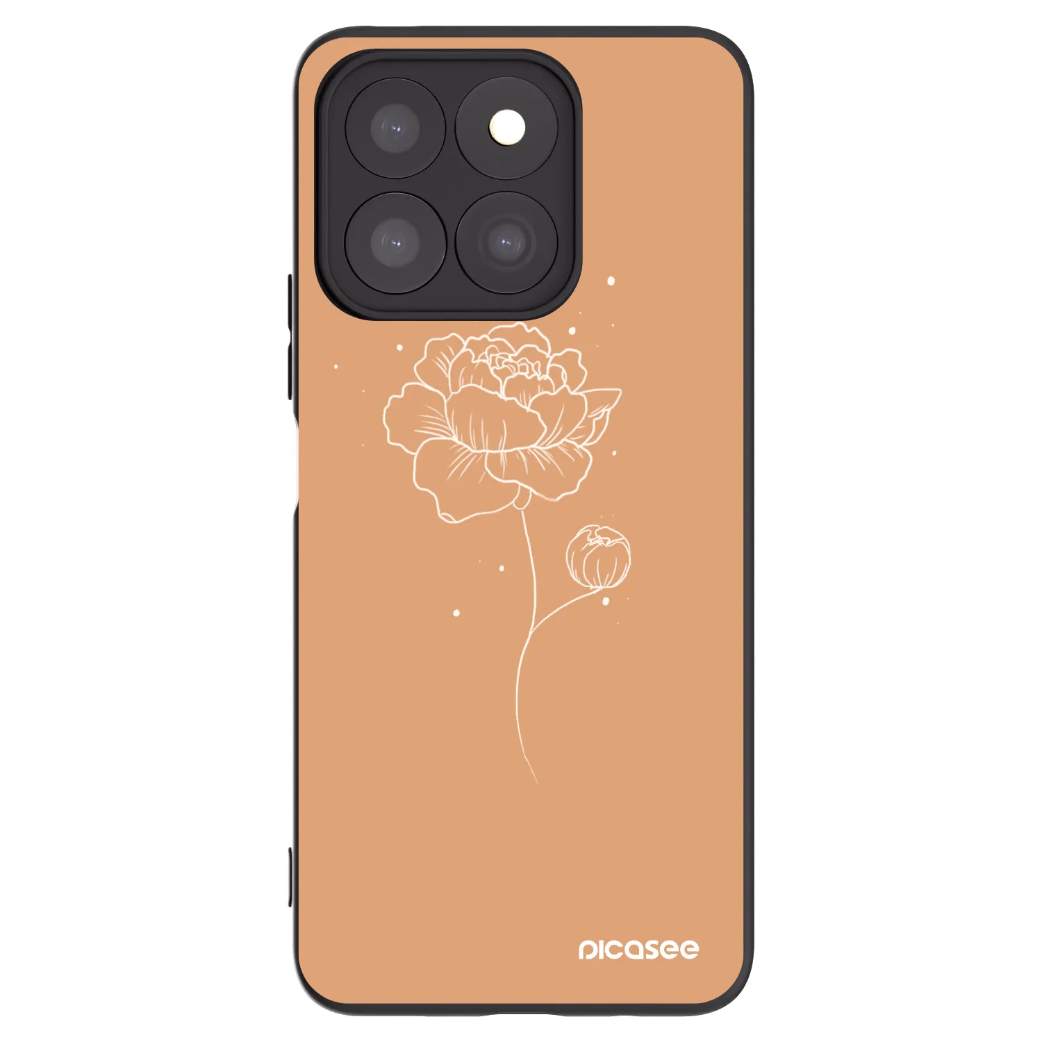Picasee silikonový černý obal pro Honor X8b - Peonies