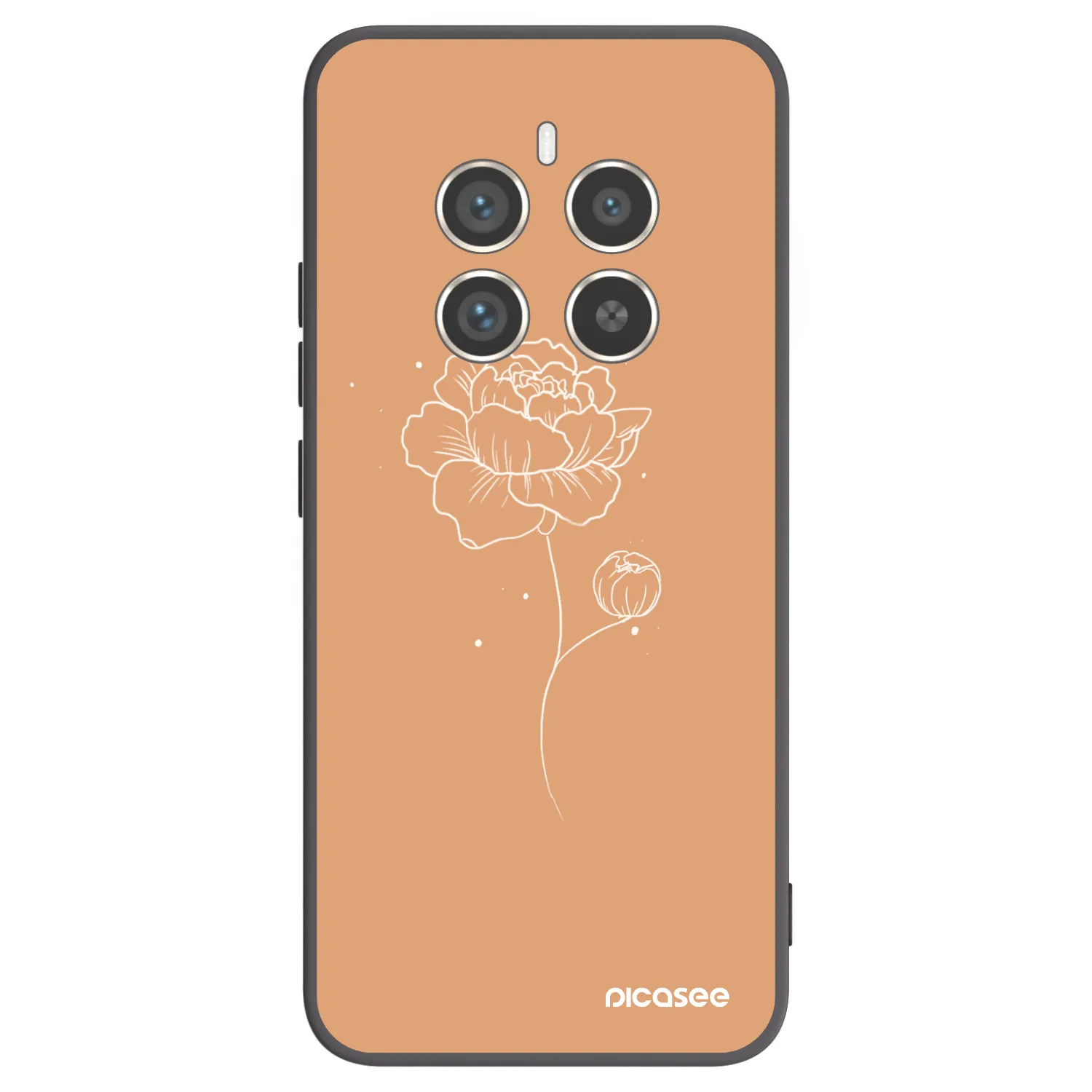 Picasee silikonový černý obal pro Realme 12 Pro 5G - Peonies