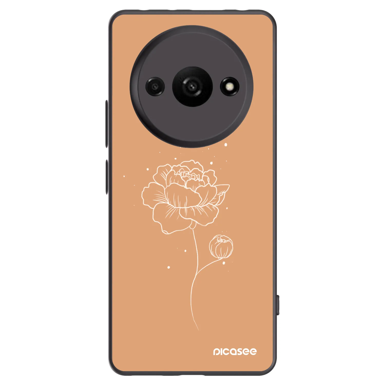 Picasee silikonový černý obal pro Xiaomi Redmi A3 - Peonies