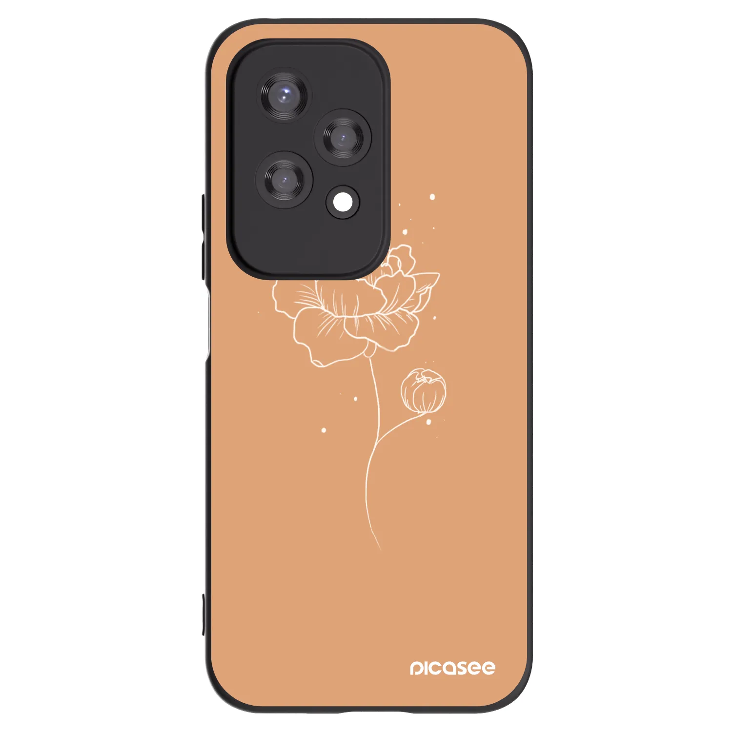 Picasee silikonový černý obal pro Honor 200 Lite - Peonies