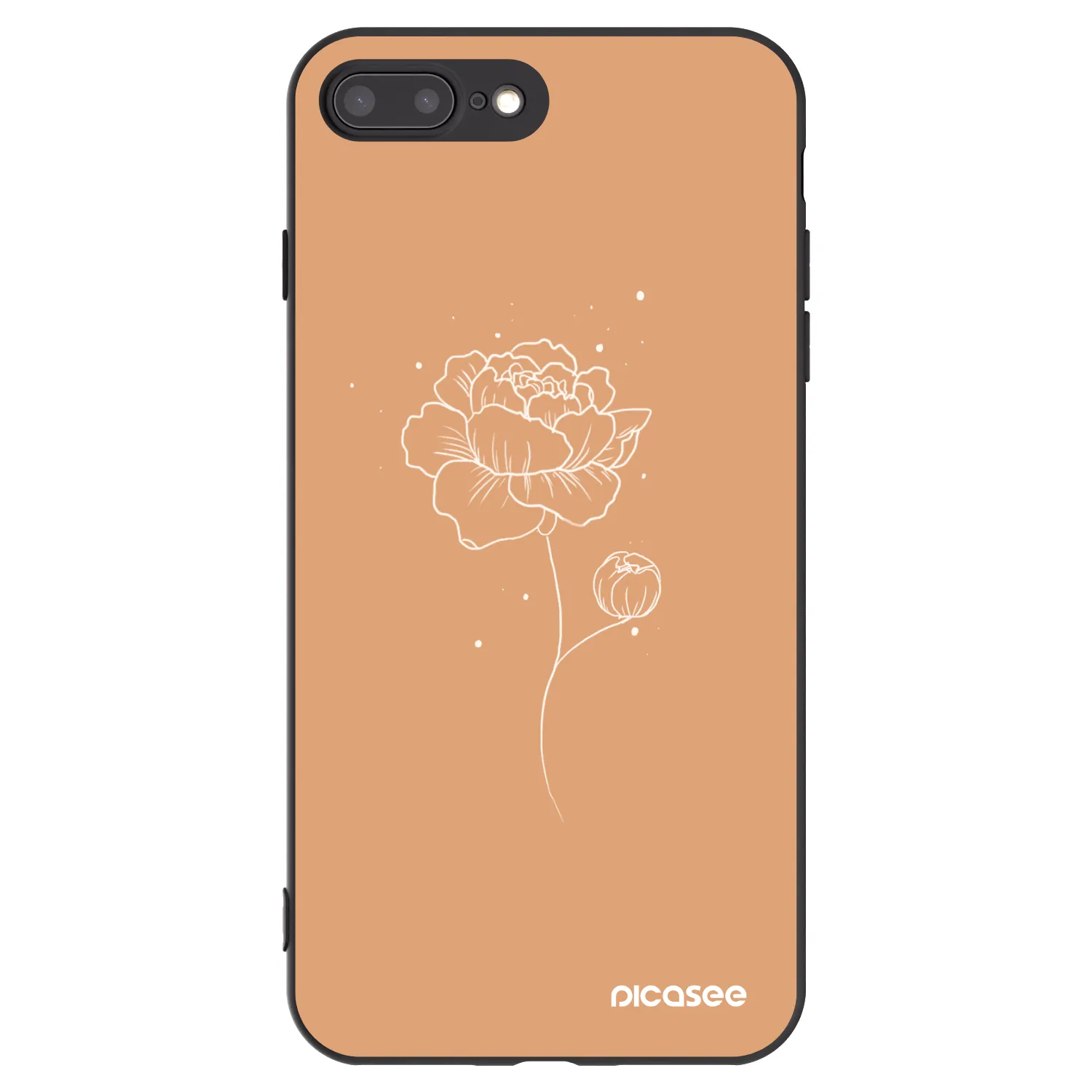 Picasee silikonový černý obal pro Apple iPhone 8 Plus - Peonies
