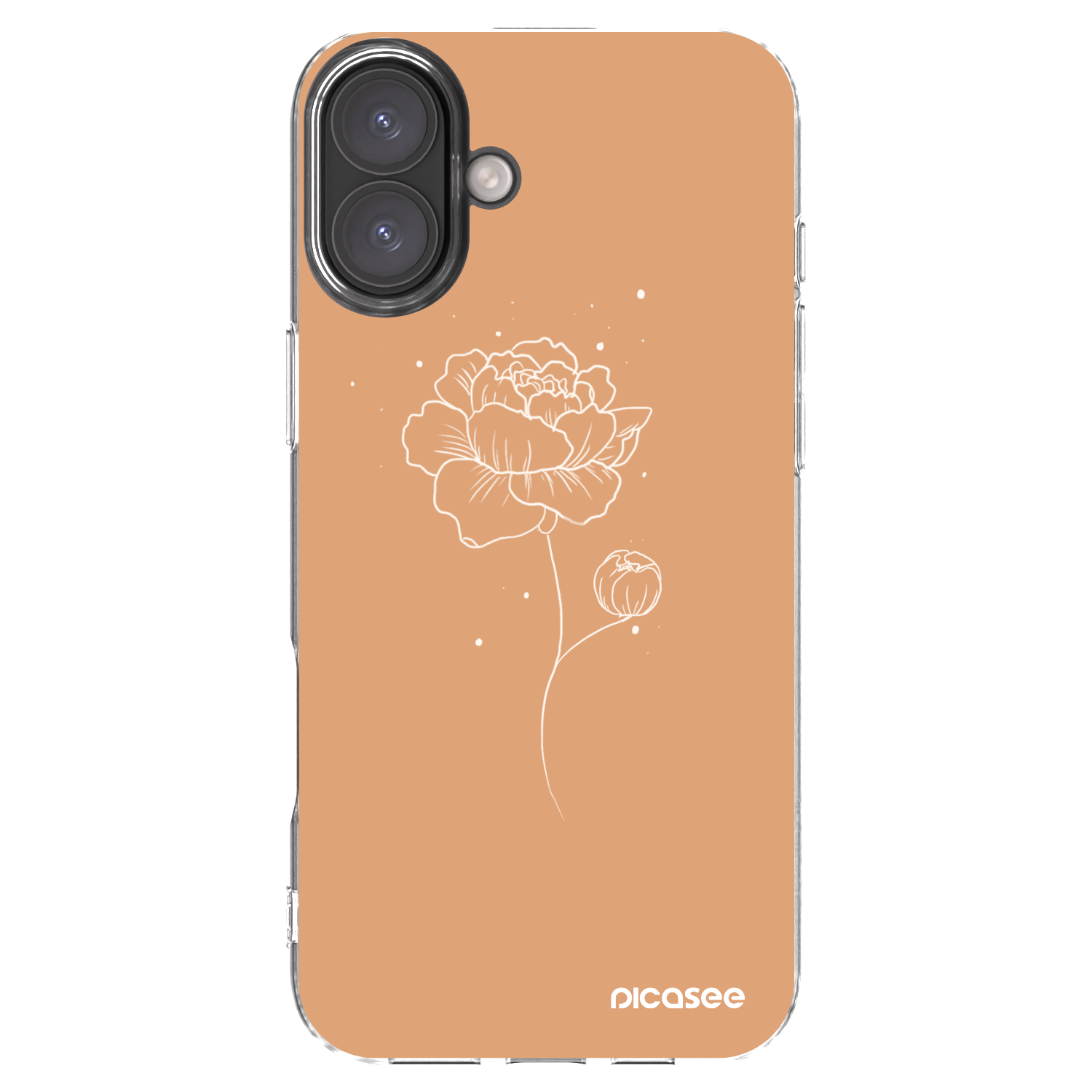 Picasee silikonový průhledný obal pro Apple iPhone 16 Plus - Peonies