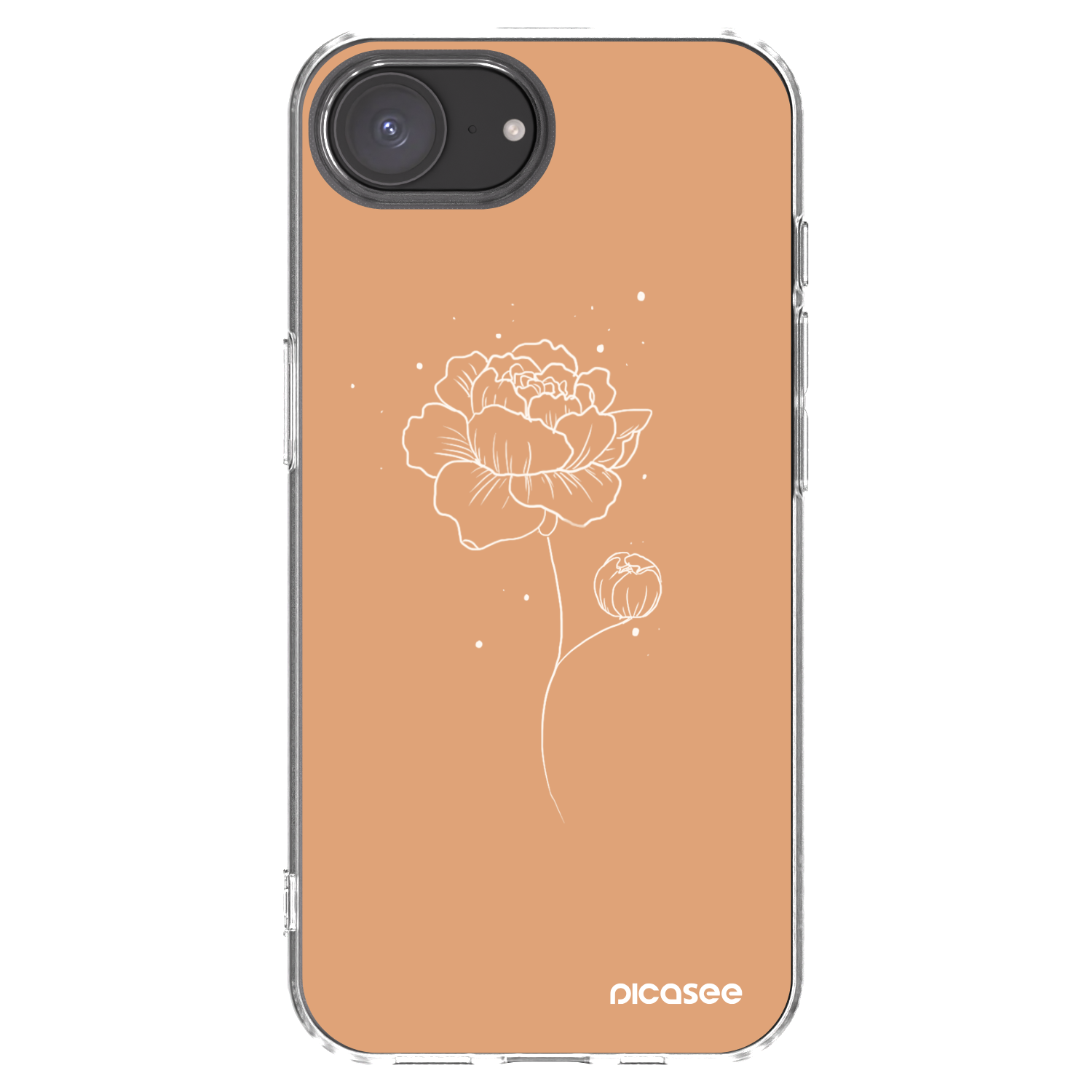 Picasee silikonový průhledný obal pro Apple iPhone 16e - Peonies