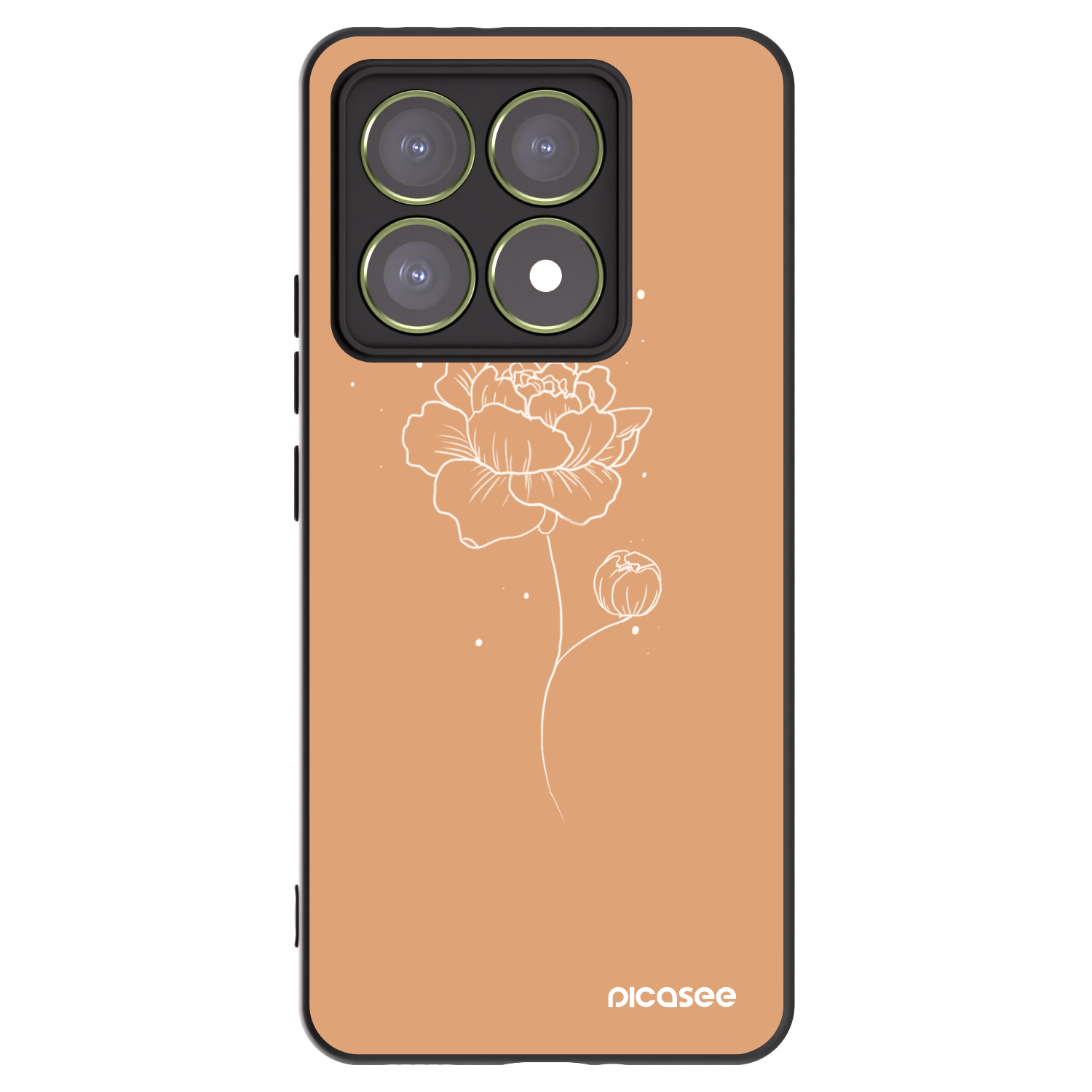 Picasee silikonový černý obal pro Xiaomi 14T - Peonies