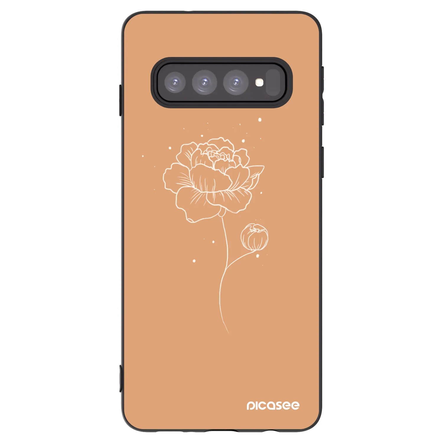 Picasee silikonový černý obal pro Samsung Galaxy S10 G973 - Peonies